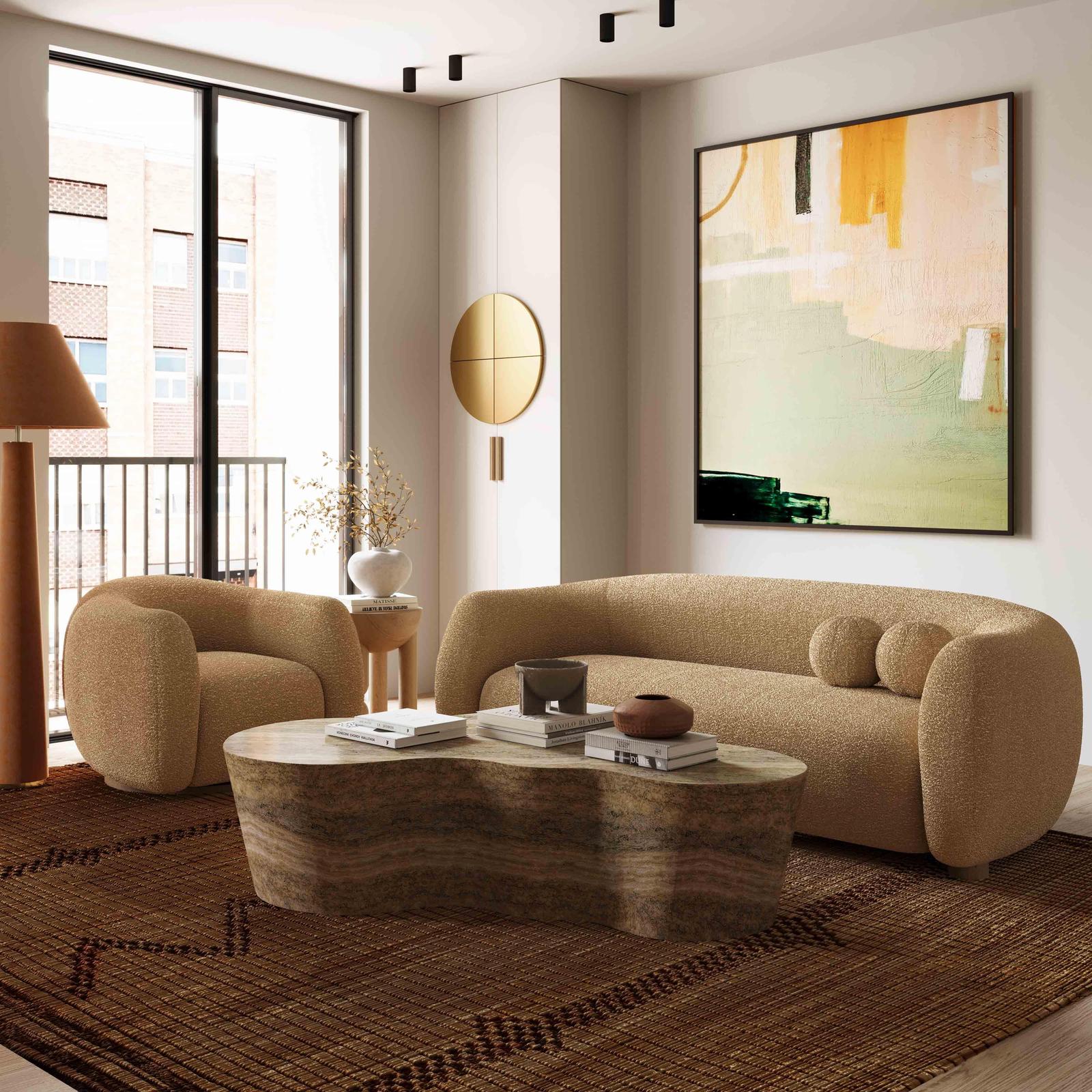 TOV Furniture Judy Boucle Swivel Chair