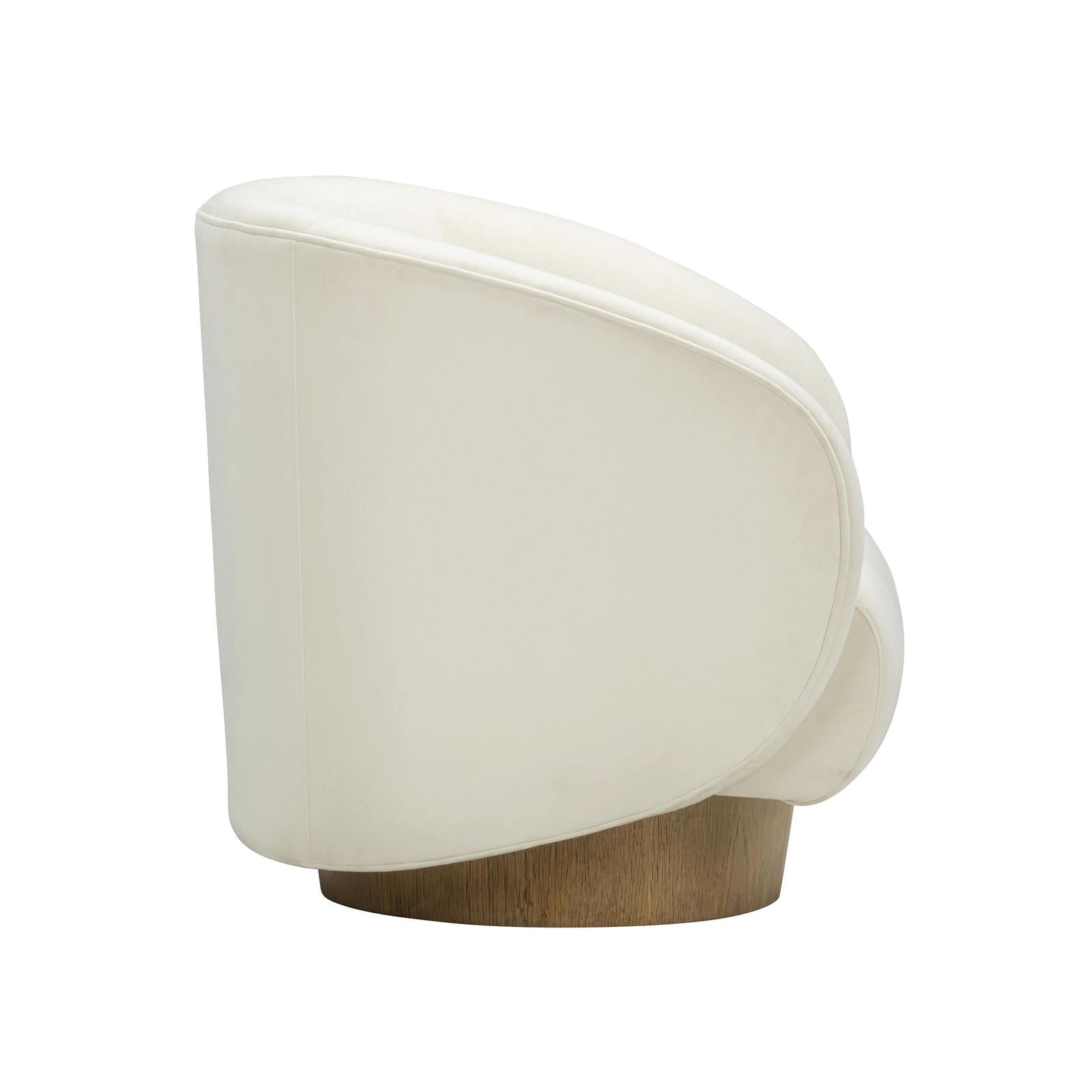 TOV Furniture Presley Cream Velvet Swivel Accent Chair