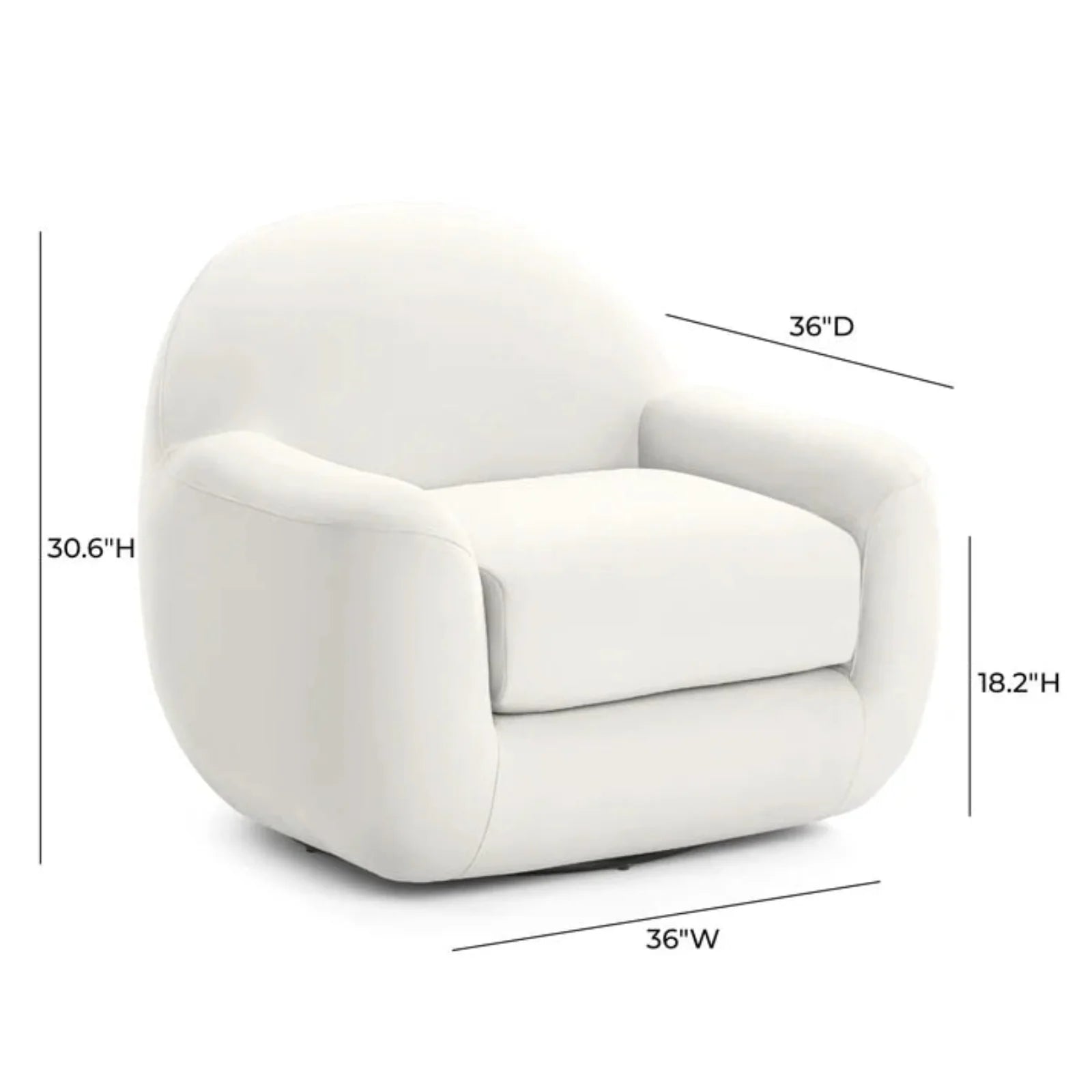 TOV Furniture Tiago Velvet Swivel Chair