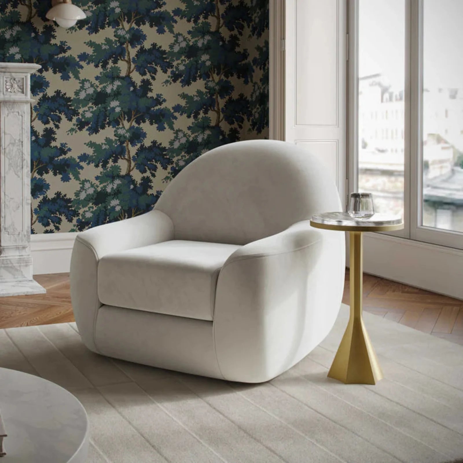 TOV Furniture Tiago Velvet Swivel Chair