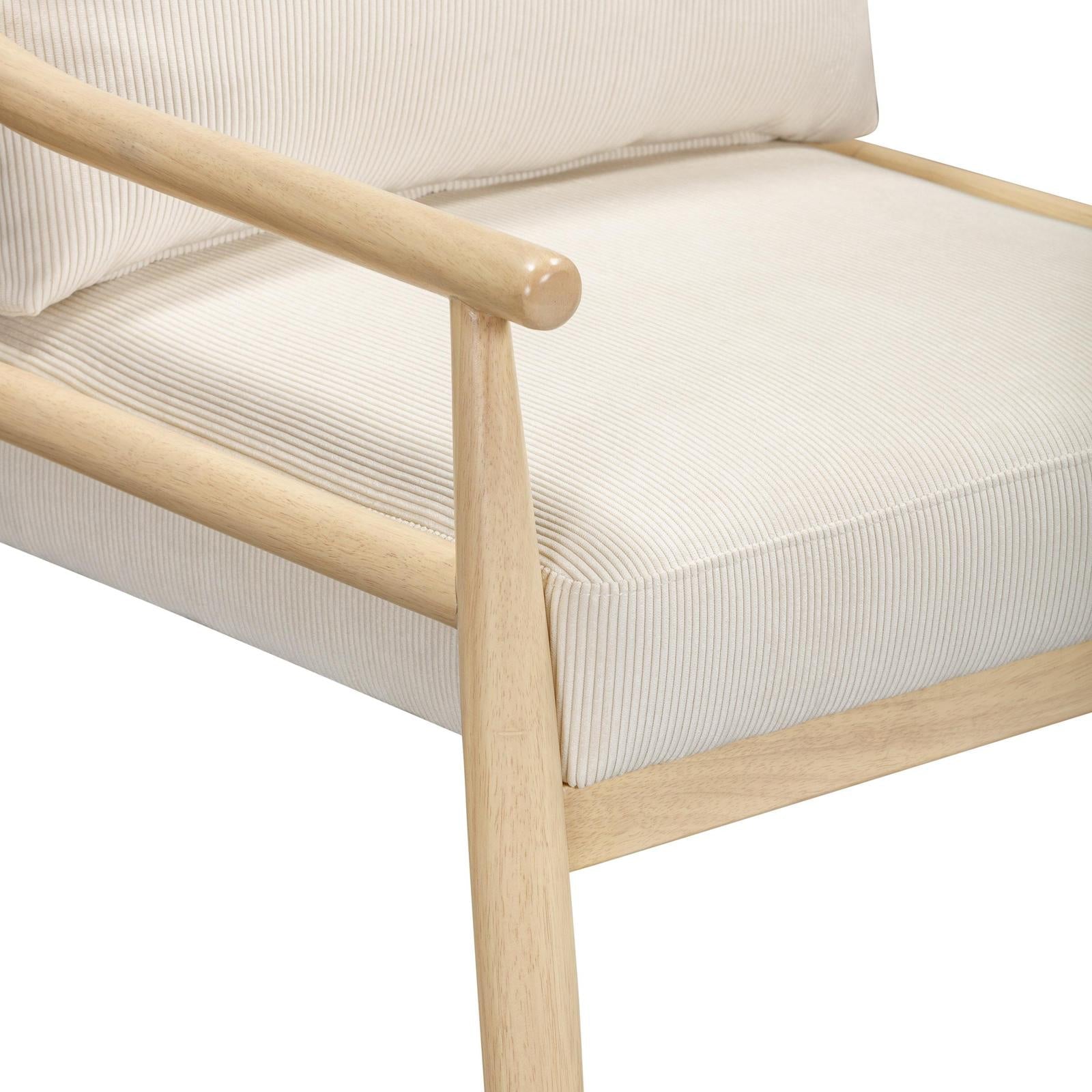 TOV Furniture Dixie Cream Performance Corduroy Accent Chair
