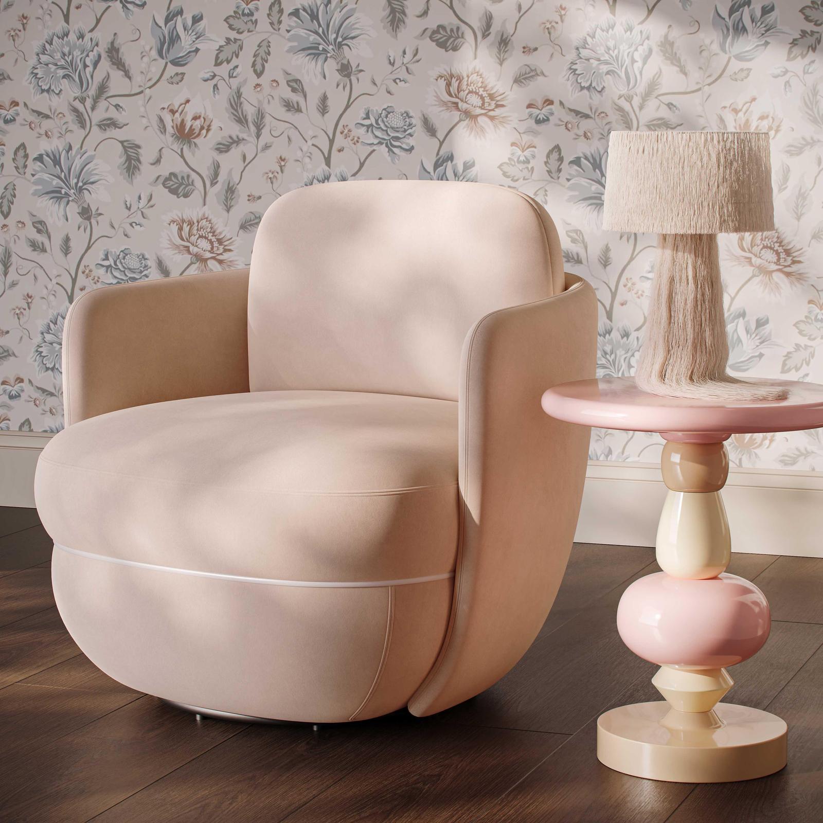 TOV Furniture Wolfie Velvet Swivel Chair