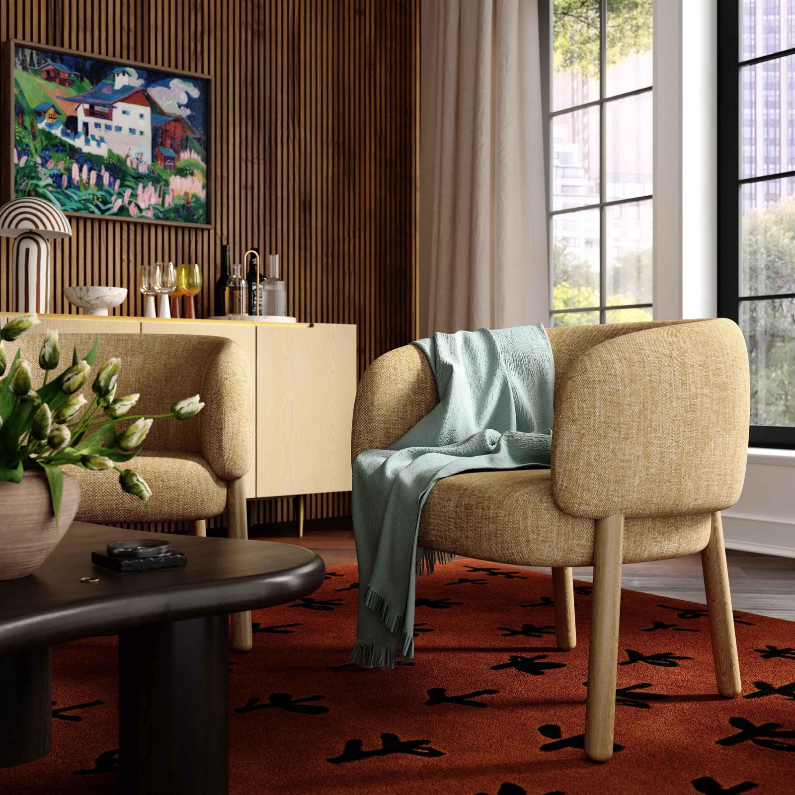 TOV Furniture Foxy Textured Performance Fabric Accent Chair
