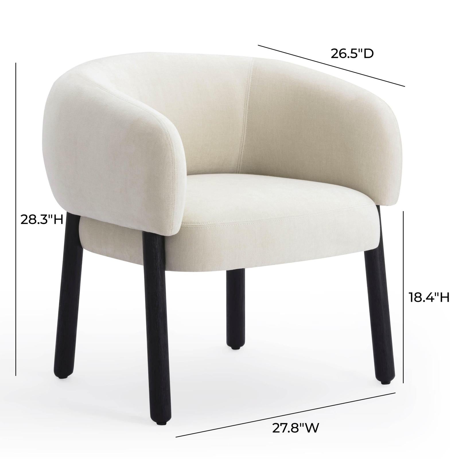 TOV Furniture Foxy Cream Performance Basketweave Chenille Accent Chair