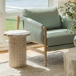 TOV Furniture Blossom Washed Faux Travertine Indoor/Outdoor Concrete Side Table
