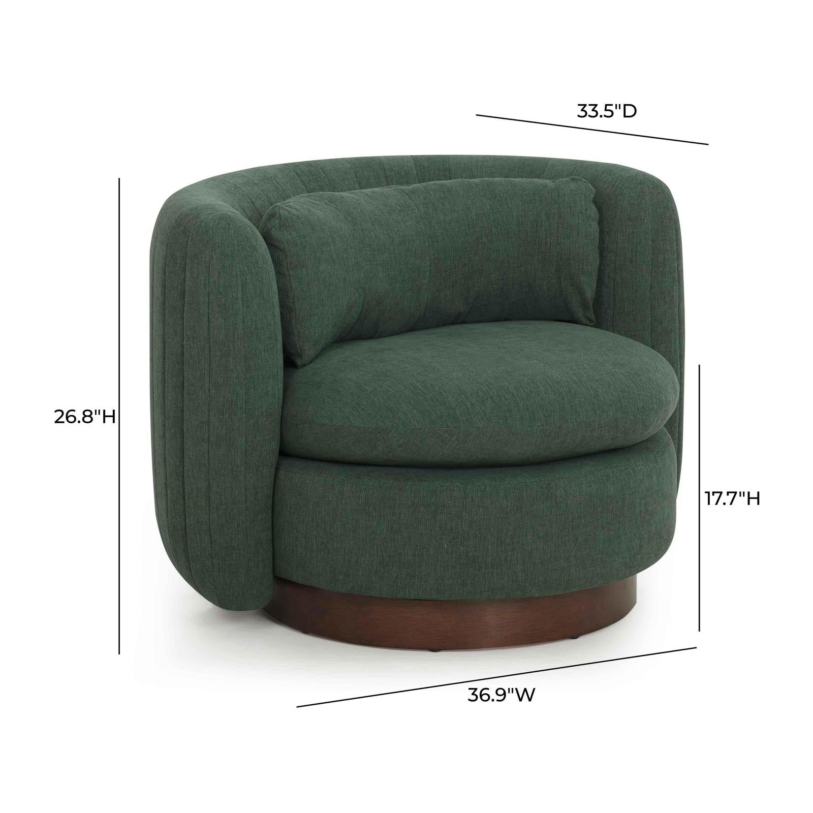 TOV Furniture Nura Contract-Grade Chenille Swivel Accent Chair