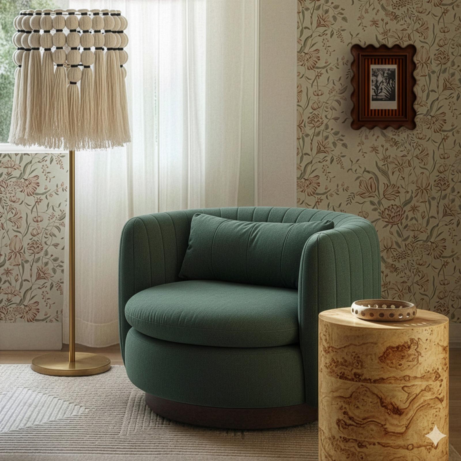 TOV Furniture Nura Contract-Grade Chenille Swivel Accent Chair