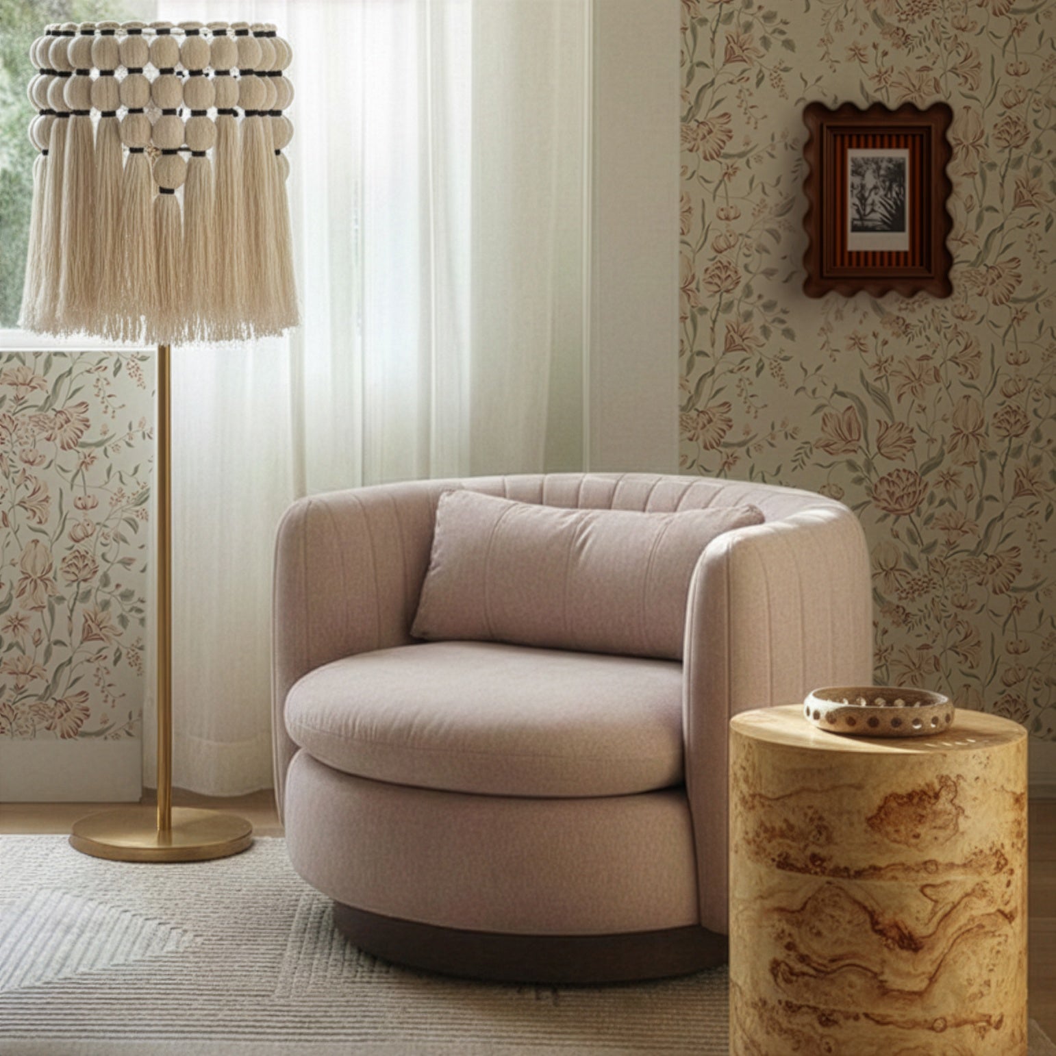 TOV Furniture Nura Contract-Grade Chenille Swivel Accent Chair
