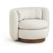 TOV Furniture Nura Cream Performance Vegan Mohair Swivel Accent Chair