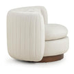 TOV Furniture Nura Cream Performance Vegan Mohair Swivel Accent Chair