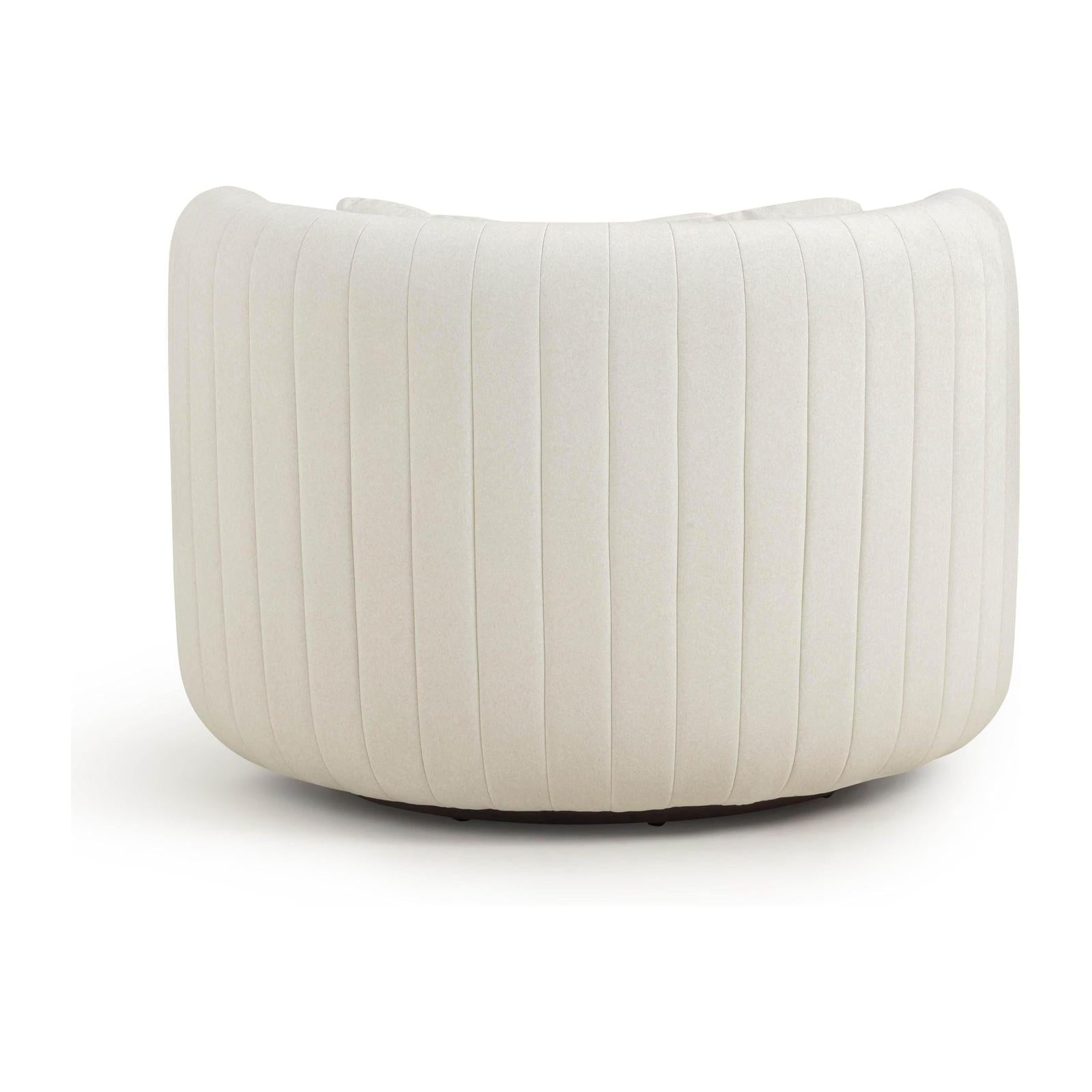 TOV Furniture Nura Cream Performance Vegan Mohair Swivel Accent Chair