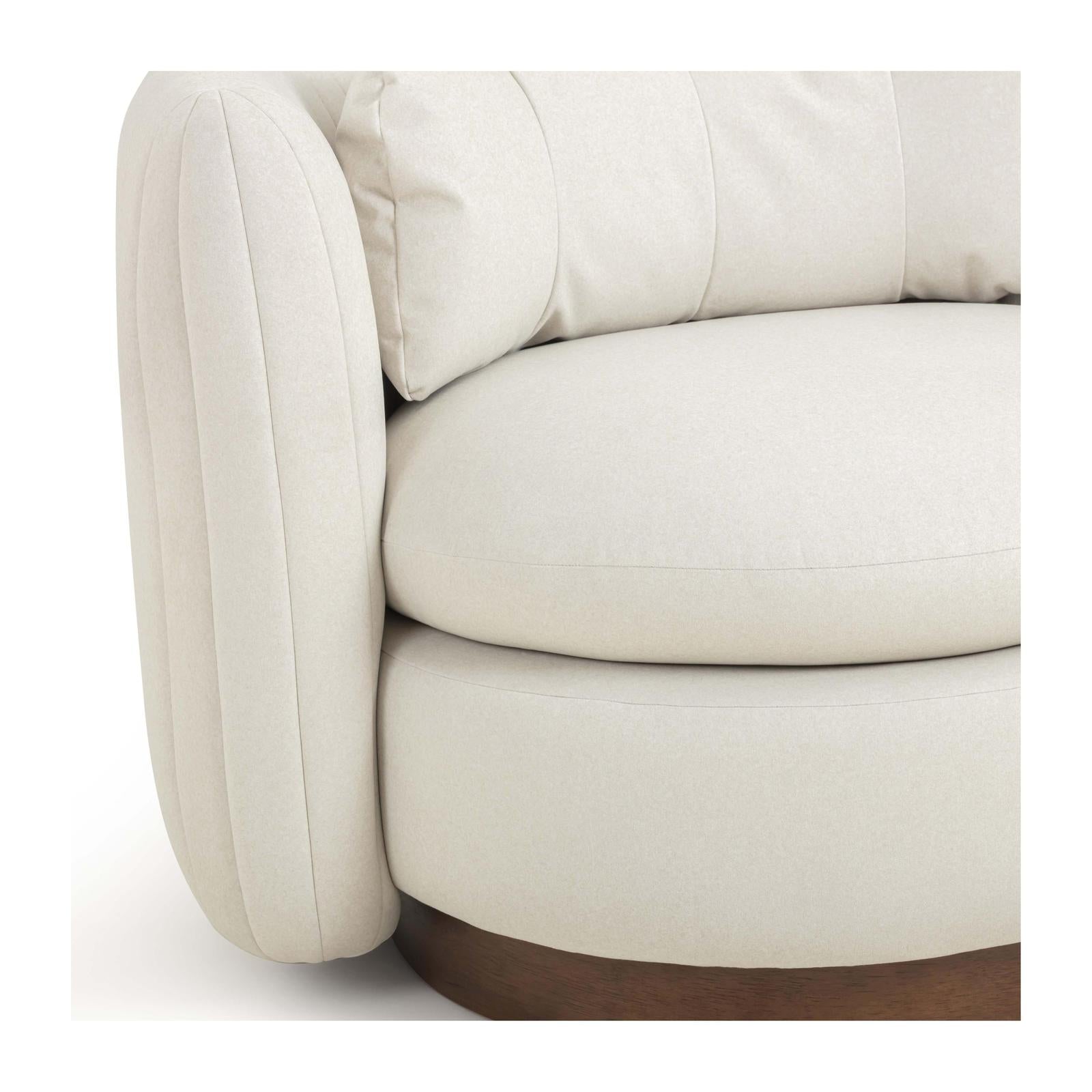 TOV Furniture Nura Cream Performance Vegan Mohair Swivel Accent Chair