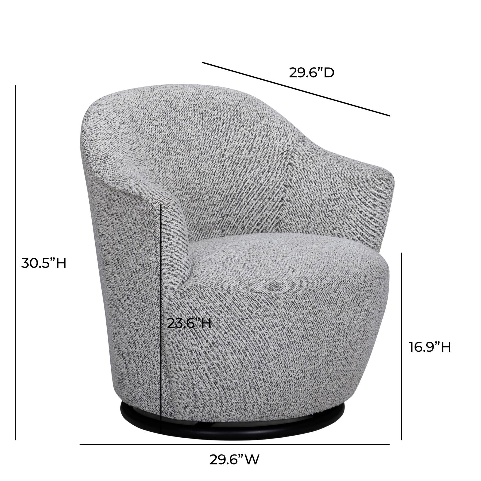 TOV Furniture Skyla Boucle Swivel Chair