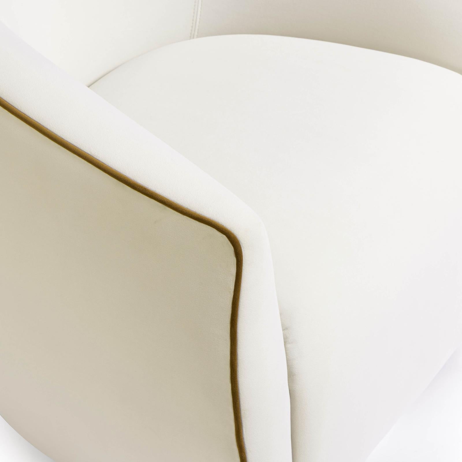 TOV Furniture Jordan Contrast Piping Performance Velvet Swivel Accent Chair