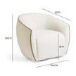 TOV Furniture Jordan Contrast Piping Performance Velvet Swivel Accent Chair