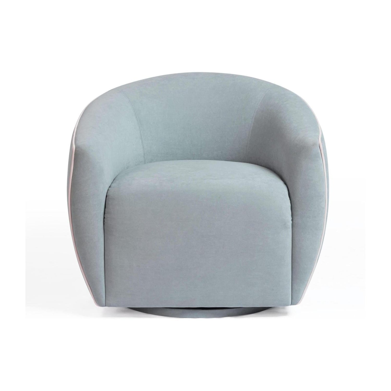 TOV Furniture Jordan Contrast Piping Performance Velvet Swivel Accent Chair