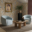 TOV Furniture Jordan Contrast Piping Performance Velvet Swivel Accent Chair