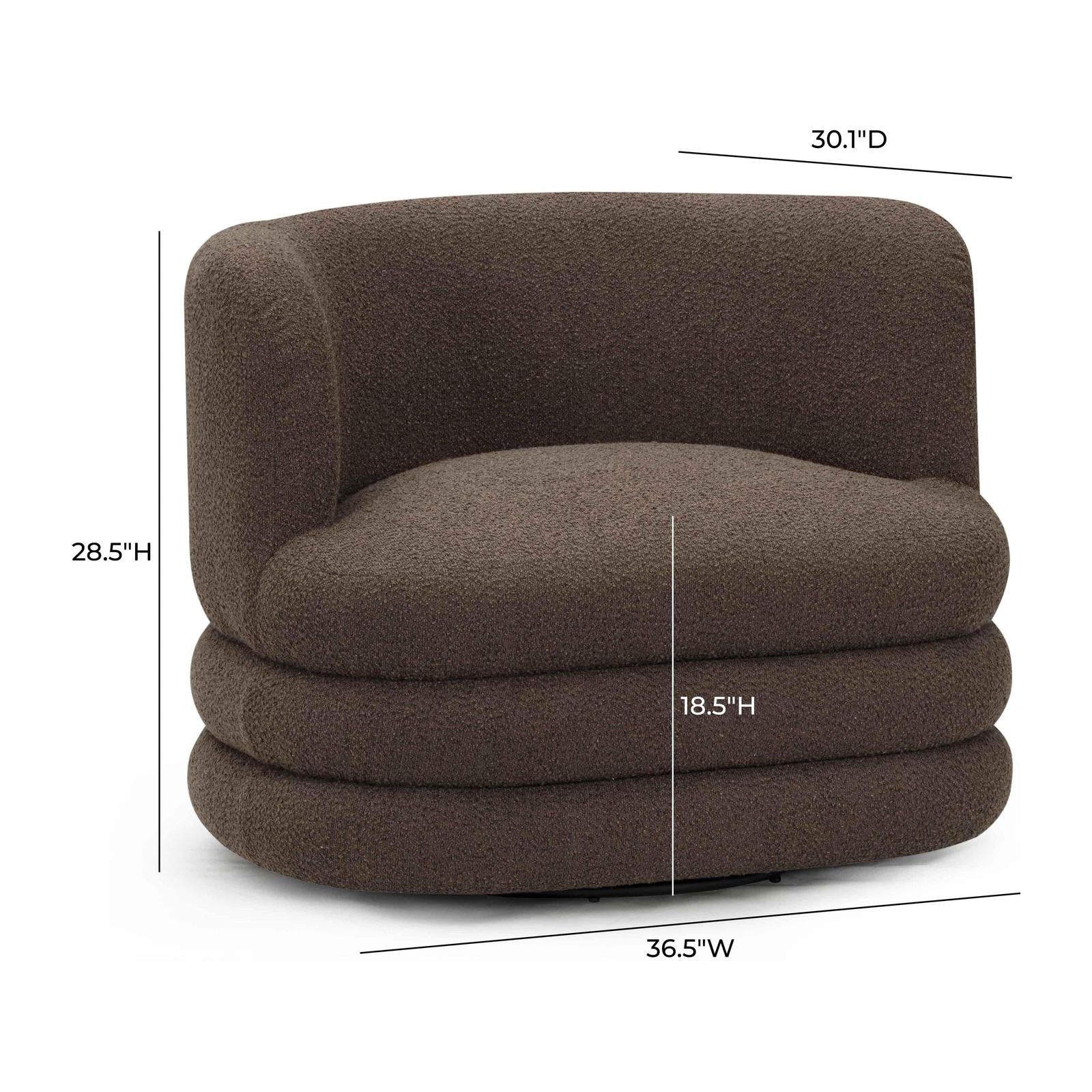 TOV Furniture Astor Heavy Performance Boucle Swivel Hotel Lounge Chair