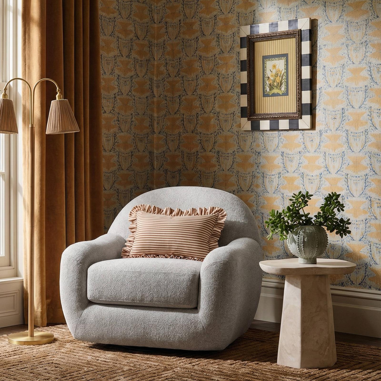 TOV Furniture Tiago Warm Grey Performance Boucle Swivel Accent Chair
