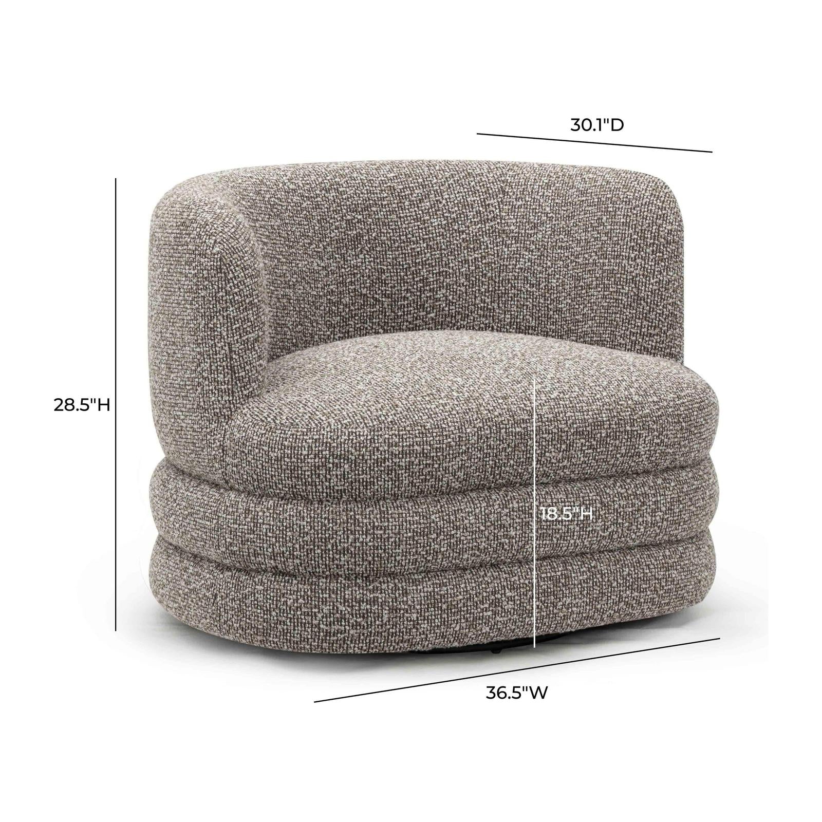 TOV Furniture Astor Heavy Performance Boucle Swivel Hotel Lounge Chair