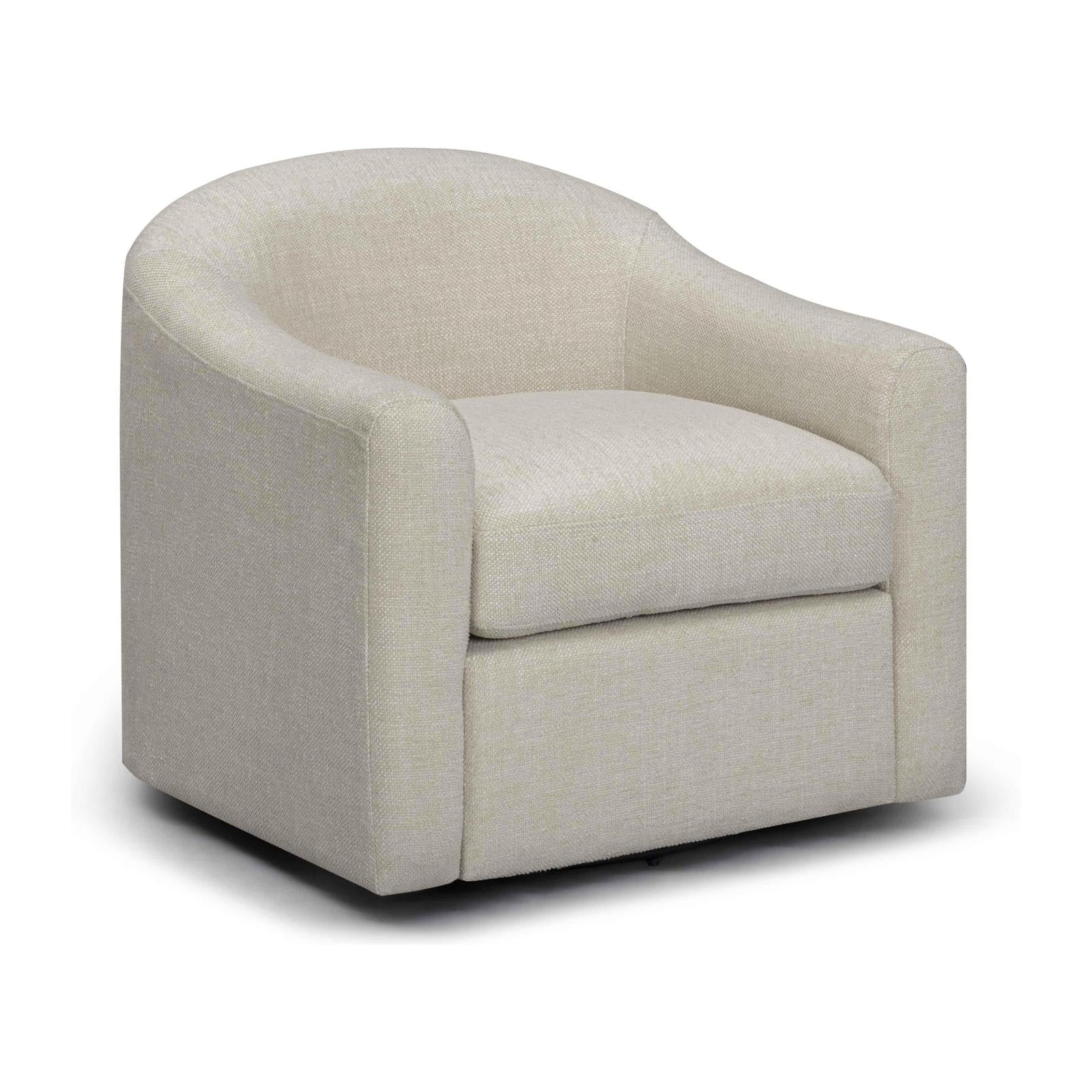 TOV Furniture Thao Contract-Grade Basketweave Fabric Swivel Accent Chair