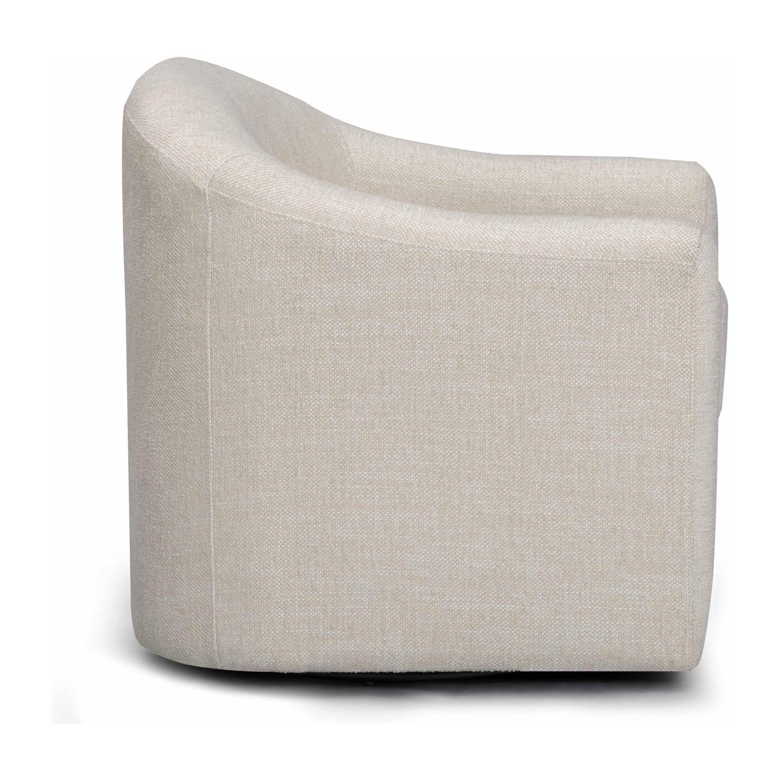 TOV Furniture Thao Contract-Grade Basketweave Fabric Swivel Accent Chair