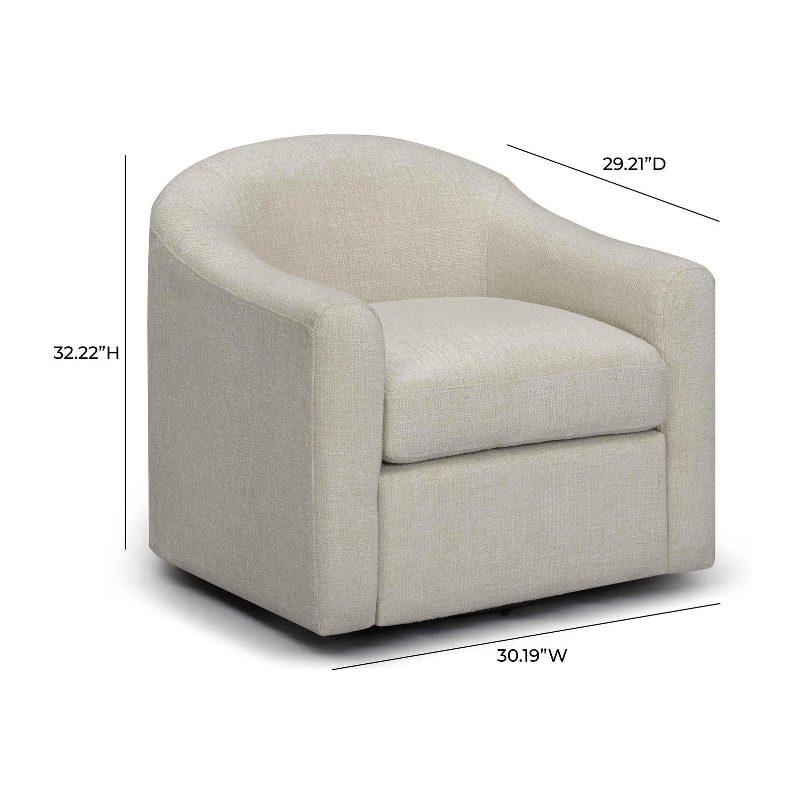 TOV Furniture Thao Contract-Grade Basketweave Fabric Swivel Accent Chair