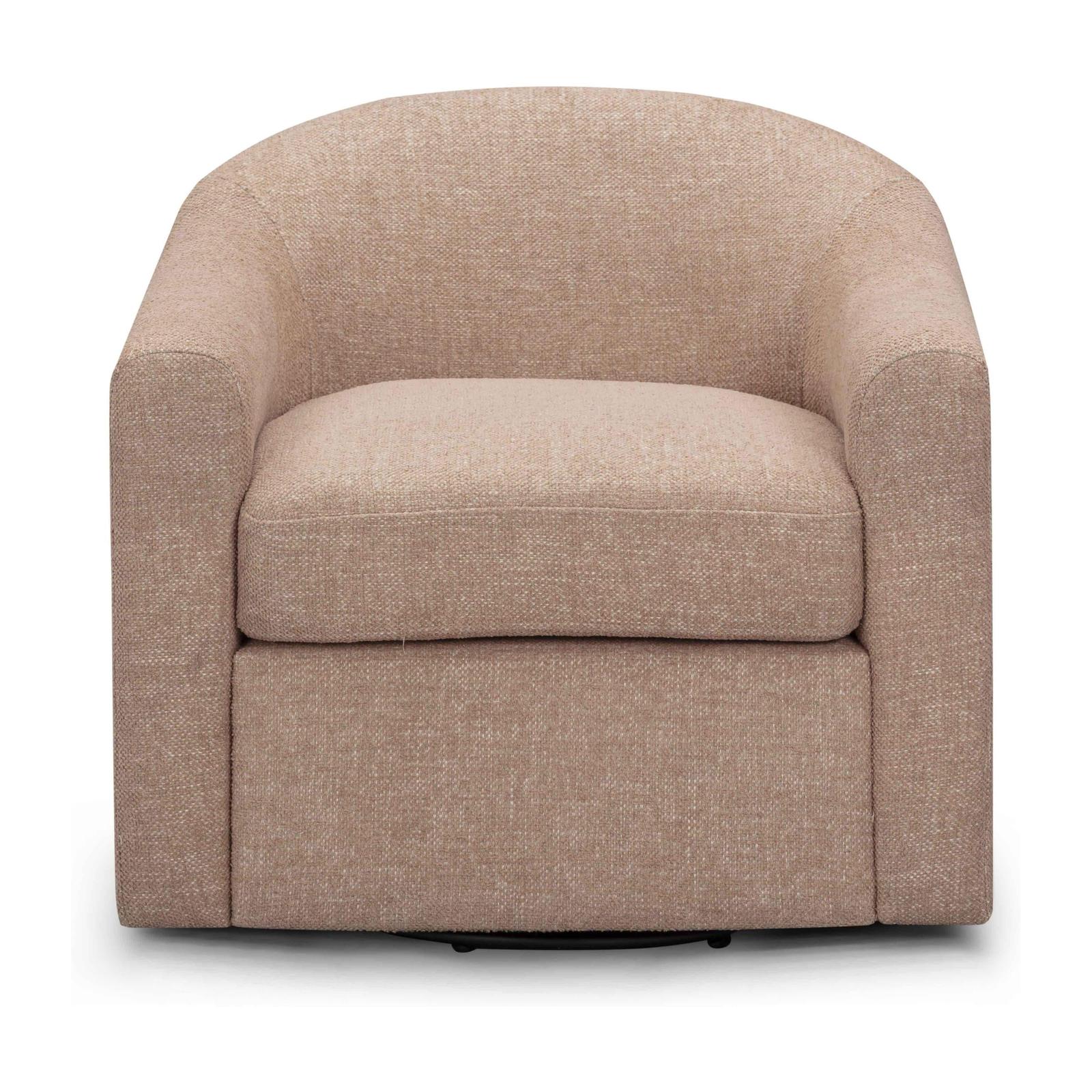 TOV Furniture Thao Contract-Grade Basketweave Fabric Swivel Accent Chair
