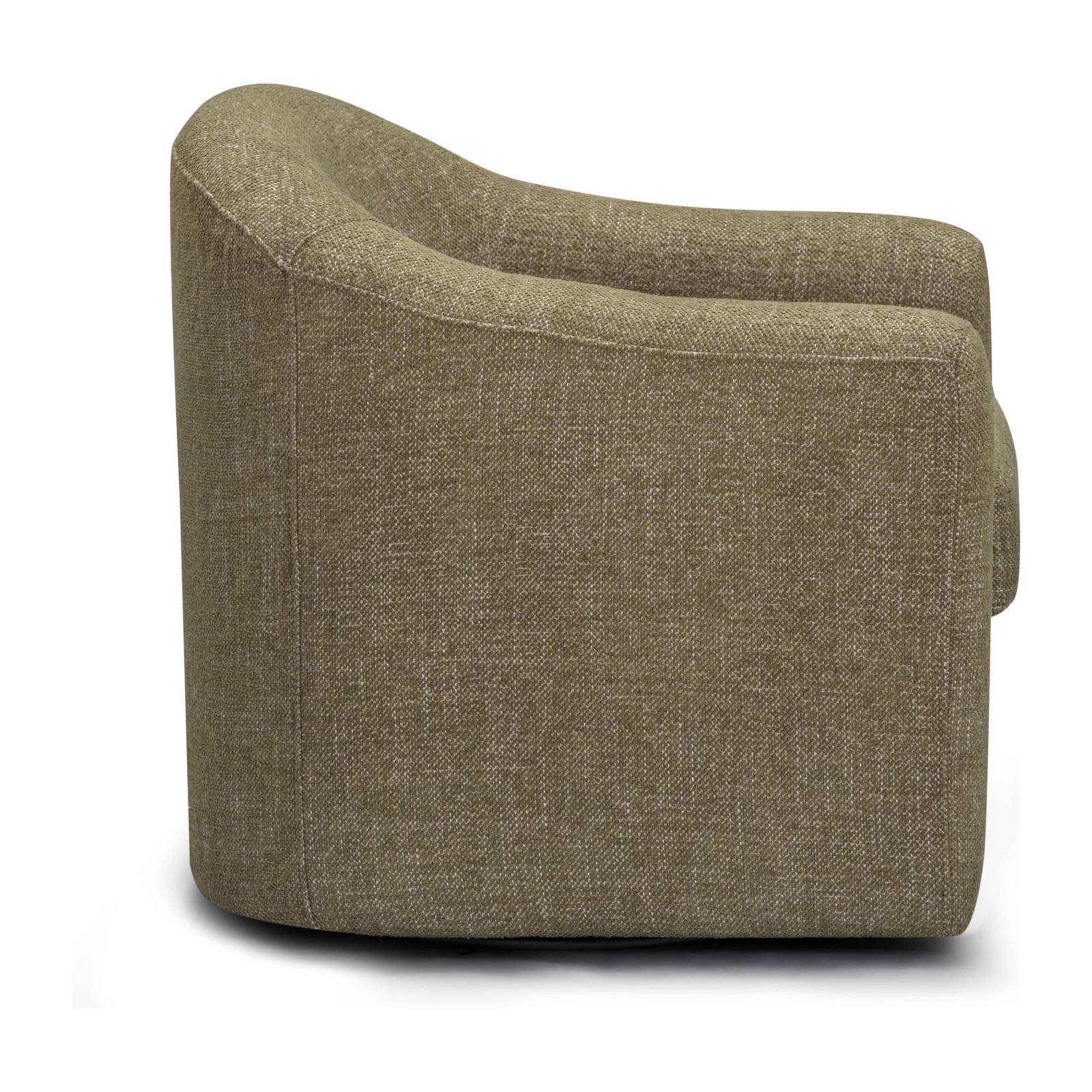 TOV Furniture Thao Contract-Grade Basketweave Fabric Swivel Accent Chair