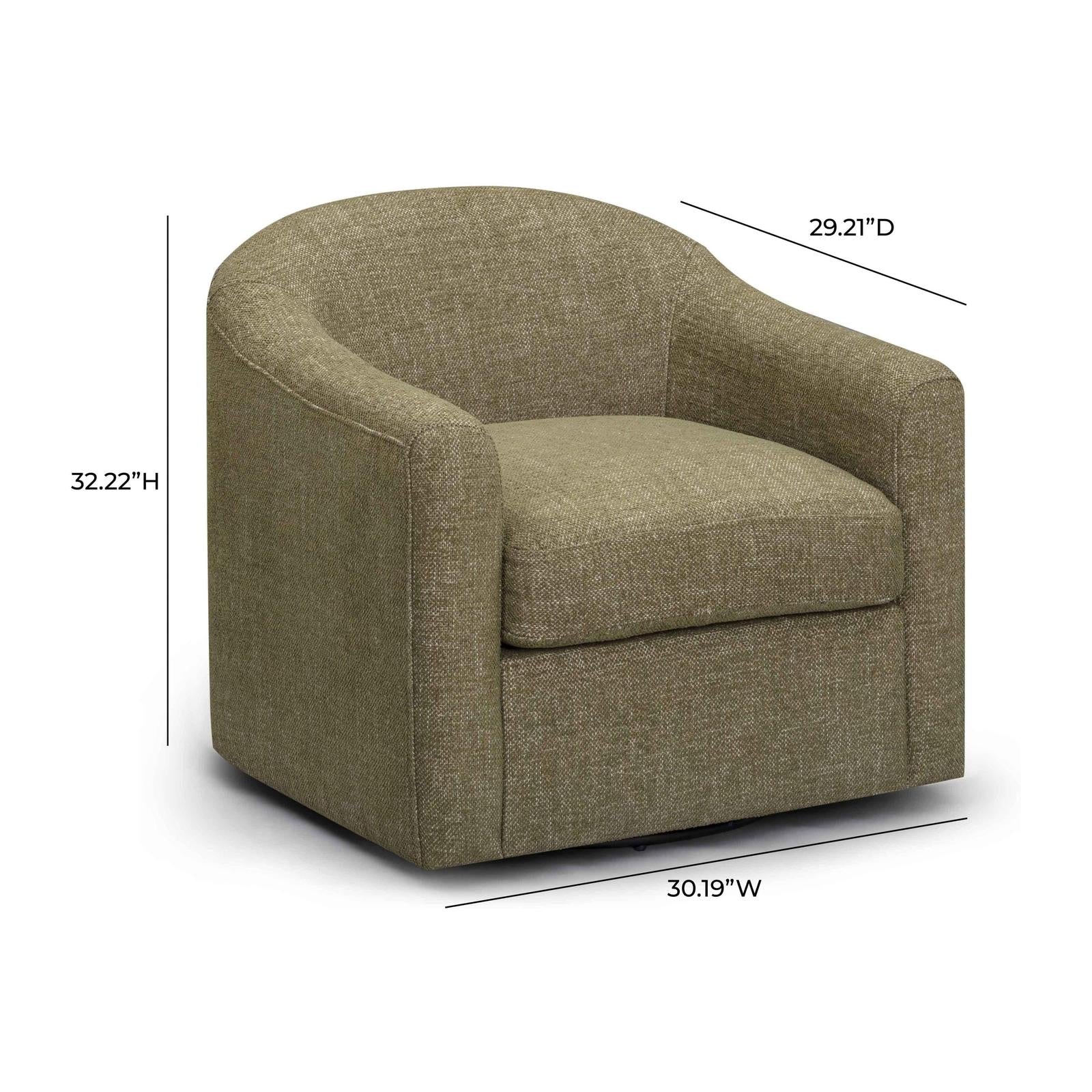 TOV Furniture Thao Contract-Grade Basketweave Fabric Swivel Accent Chair