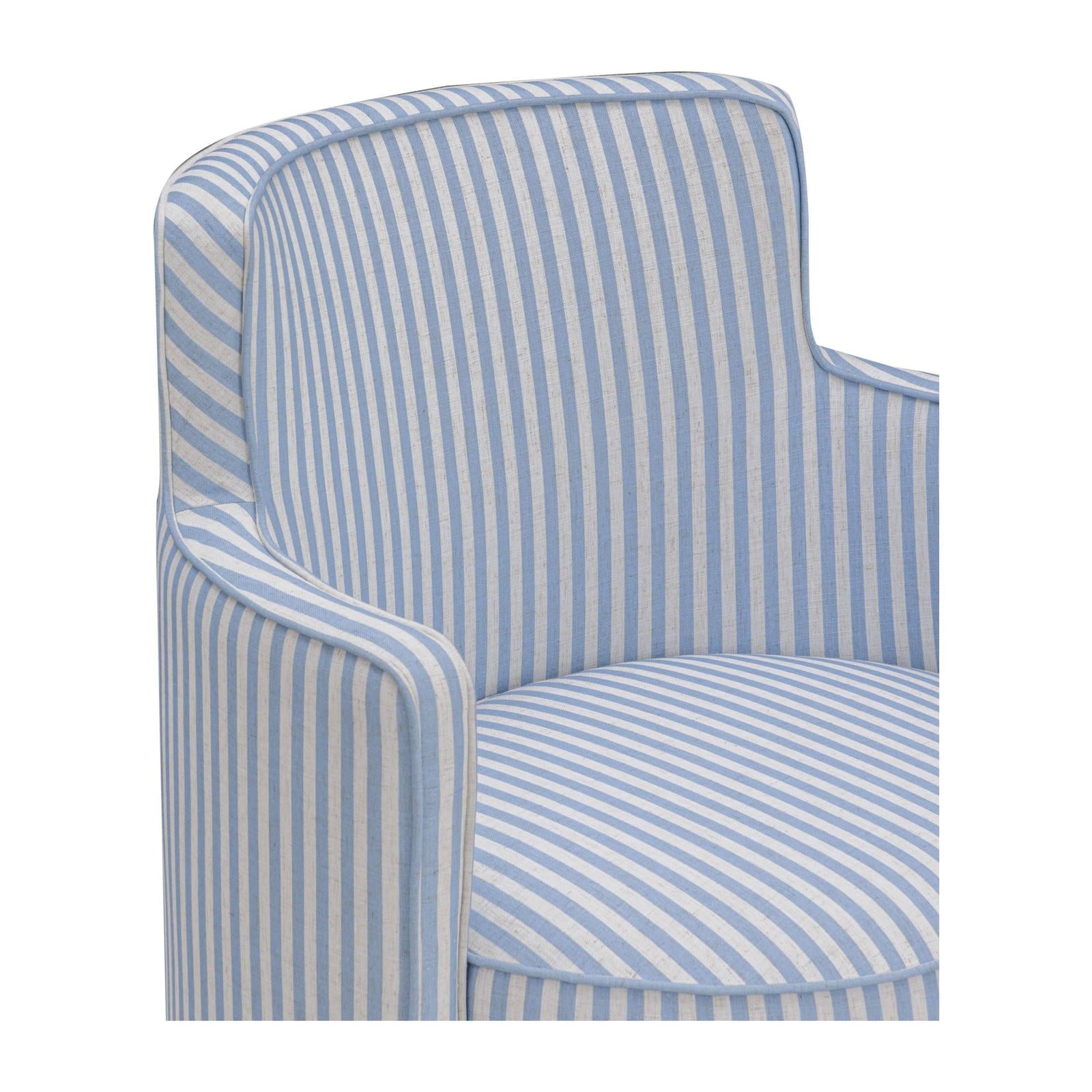 TOV Furniture Passe Striped Linen Swivel Chair
