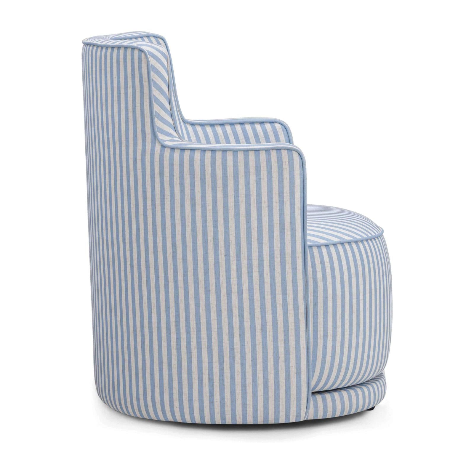 TOV Furniture Passe Striped Linen Swivel Chair