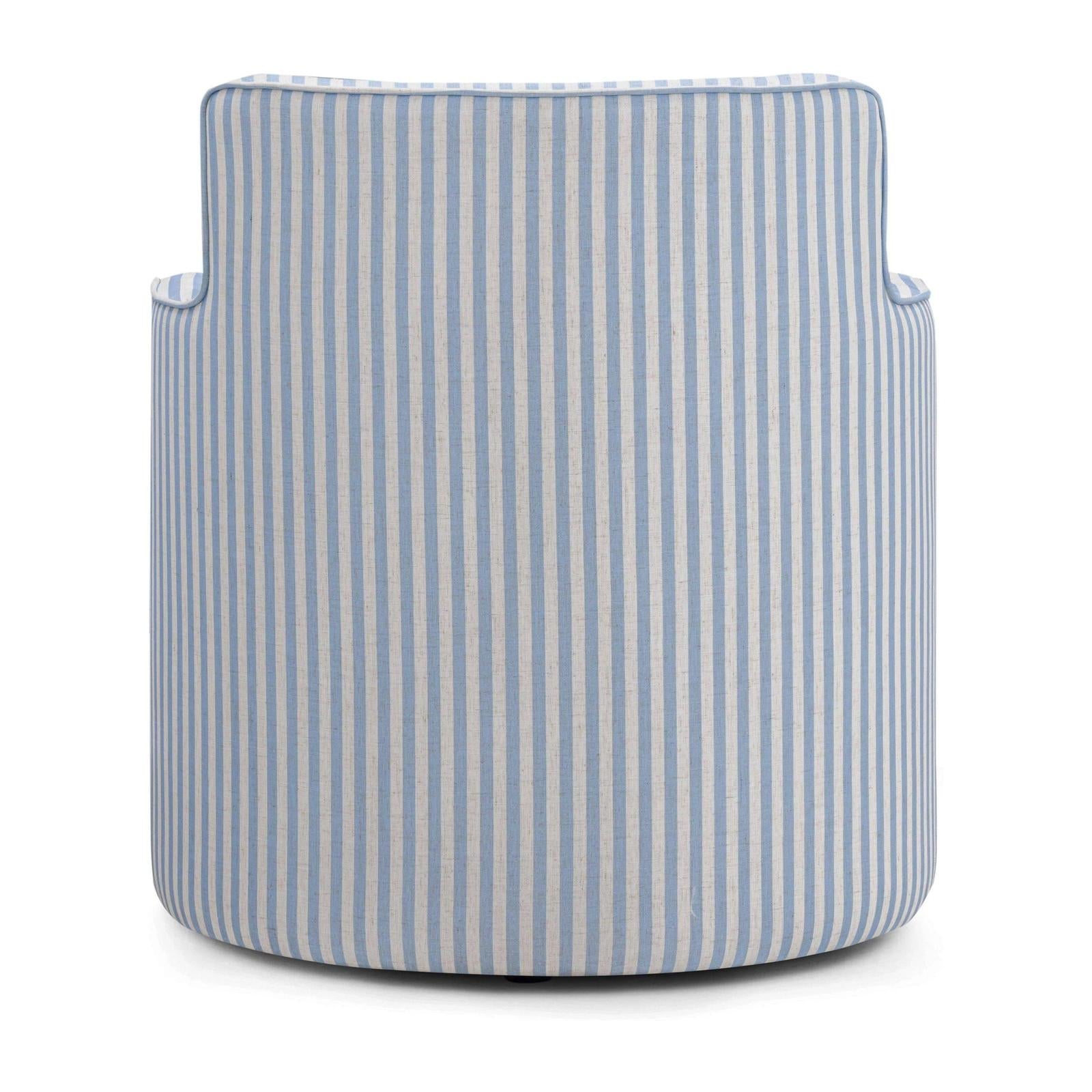 TOV Furniture Passe Striped Linen Swivel Chair