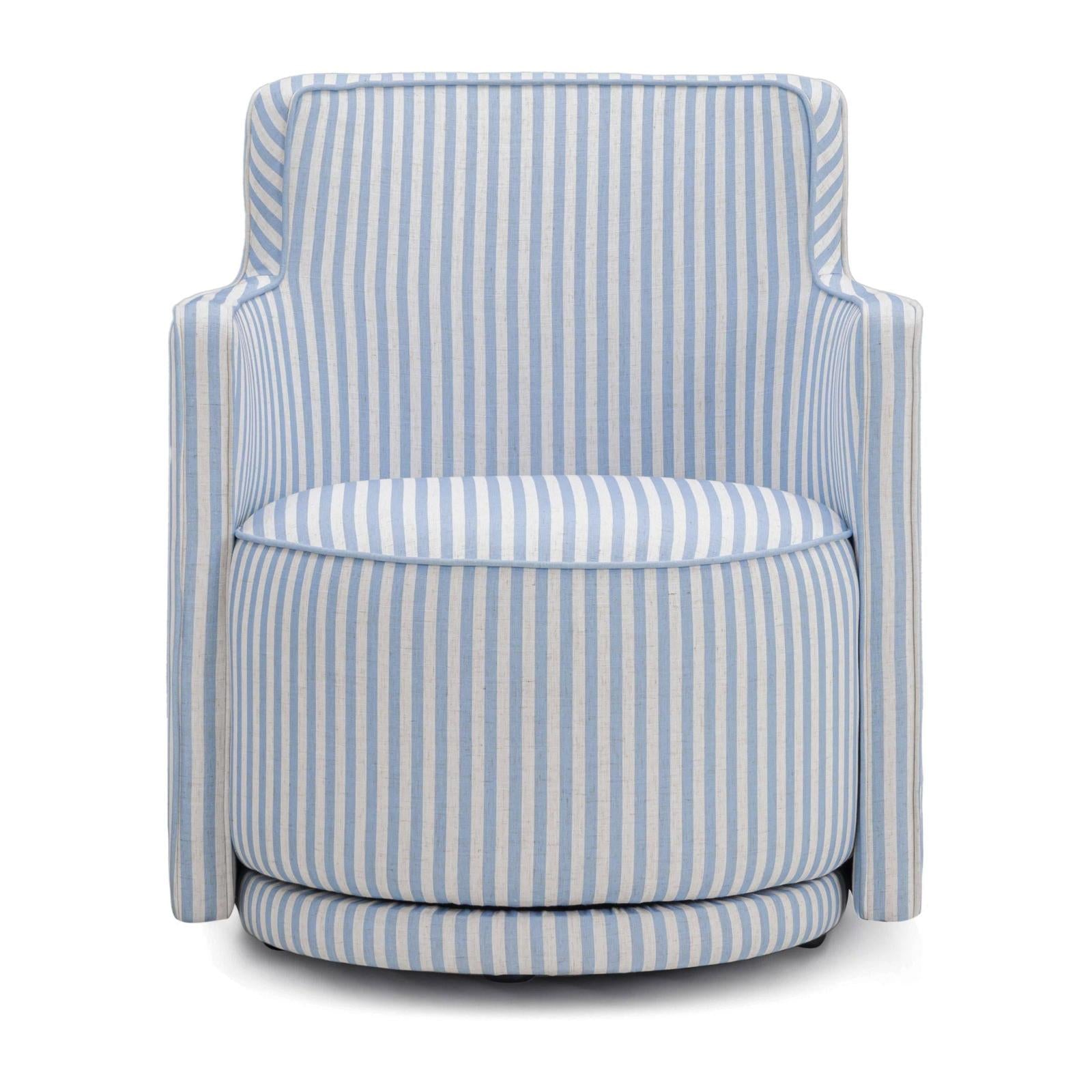 TOV Furniture Passe Striped Linen Swivel Chair