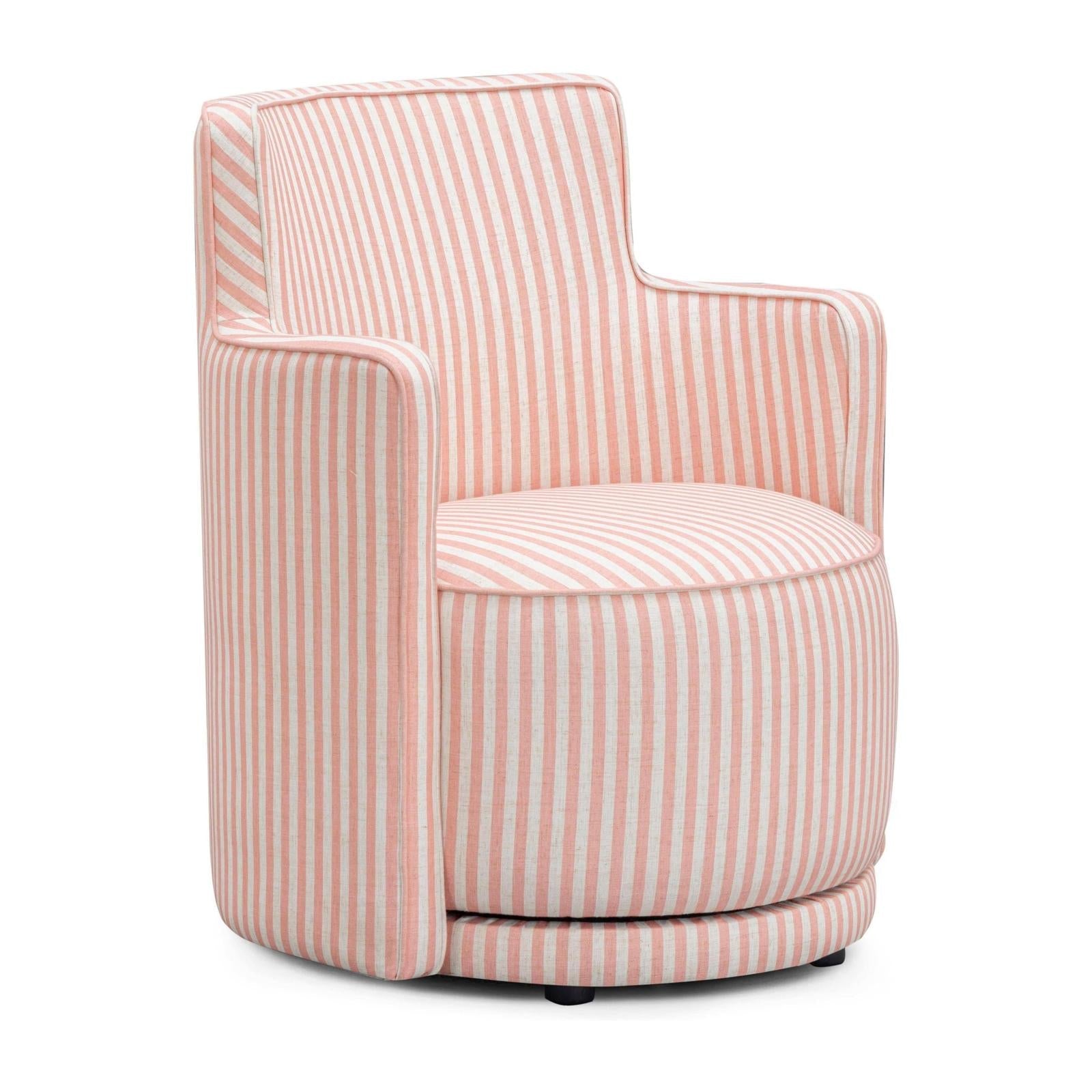 TOV Furniture Passe Striped Linen Swivel Chair
