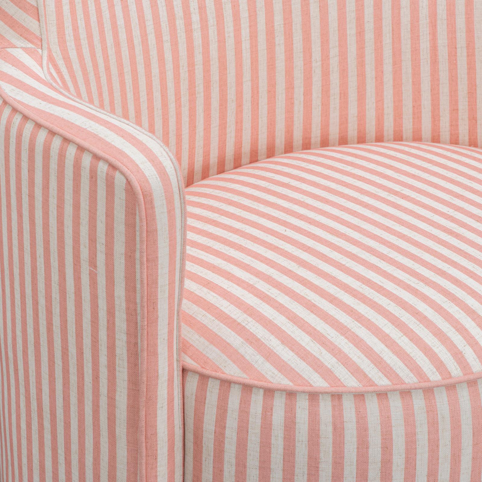 TOV Furniture Passe Striped Linen Swivel Chair