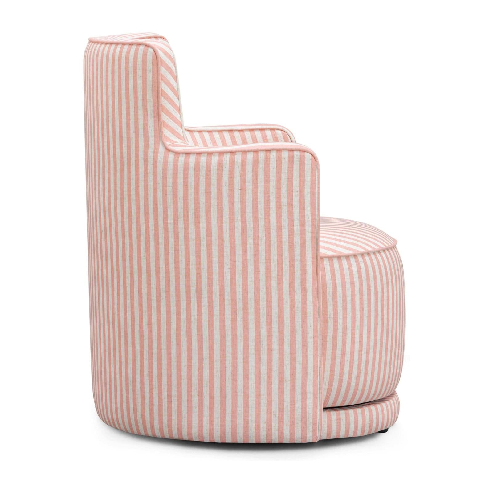 TOV Furniture Passe Striped Linen Swivel Chair