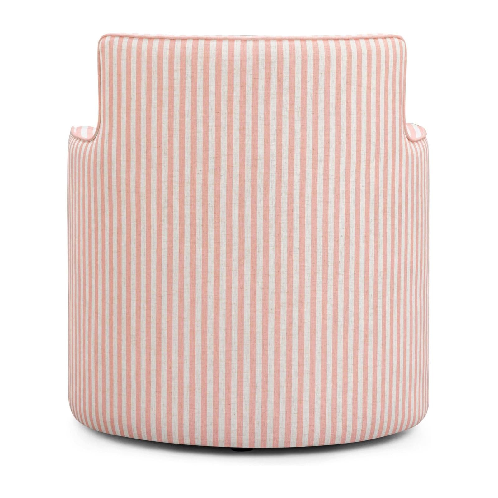 TOV Furniture Passe Striped Linen Swivel Chair