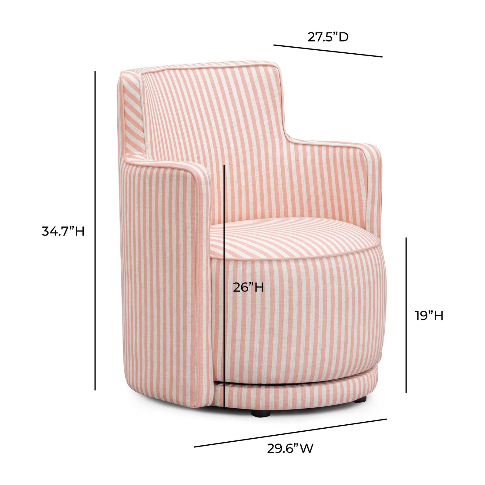TOV Furniture Passe Striped Linen Swivel Chair