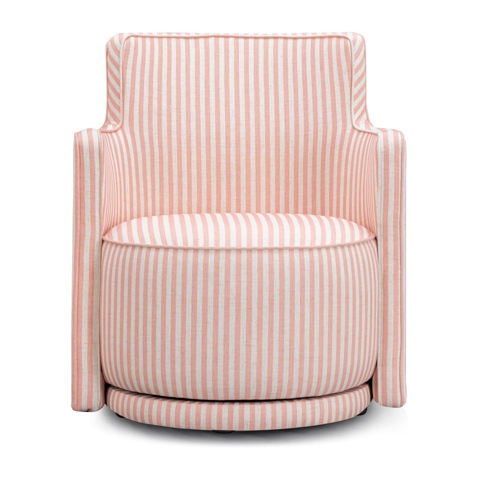TOV Furniture Passe Striped Linen Swivel Chair