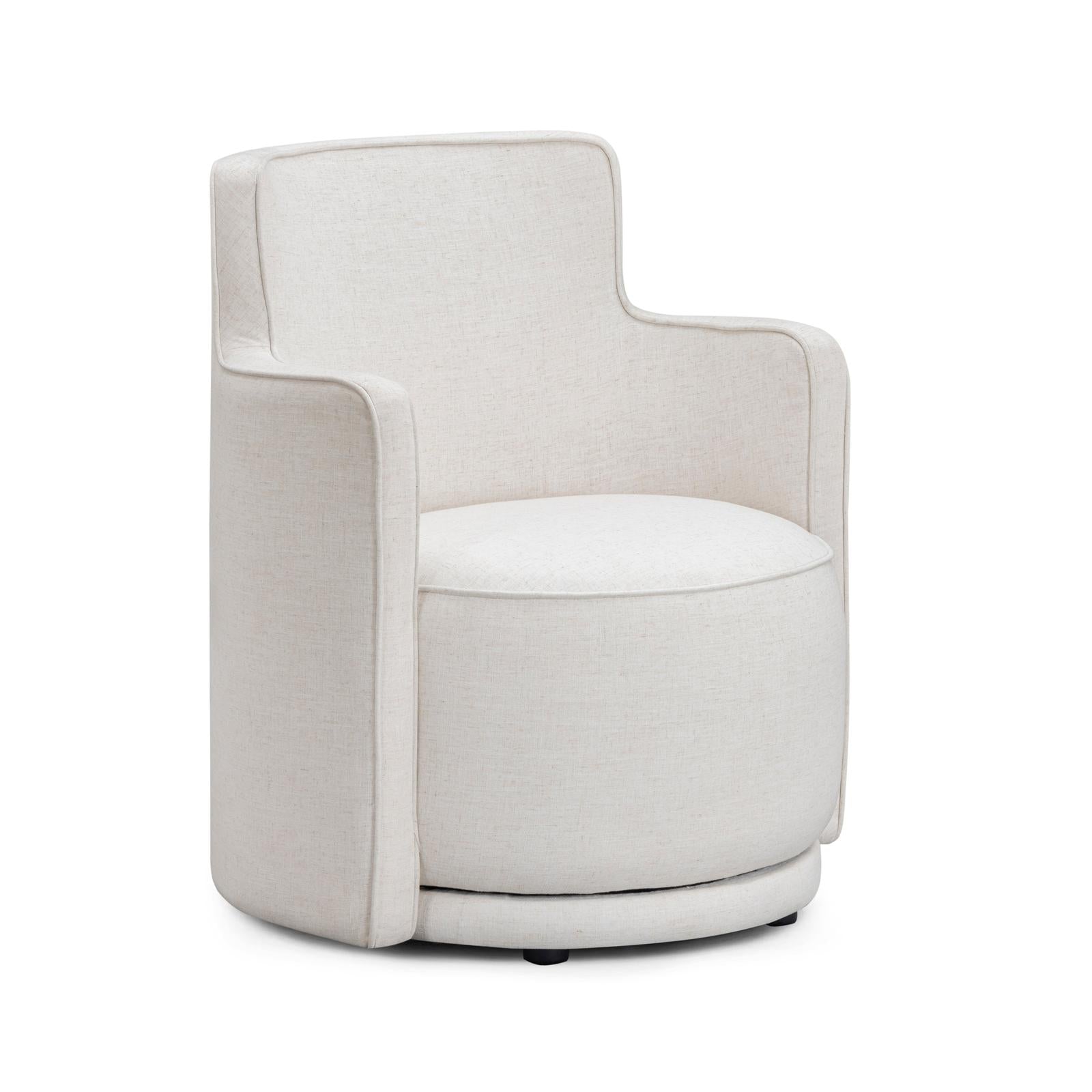 TOV Furniture Passe Cream Upcycled Performance Linen Swivel Chair