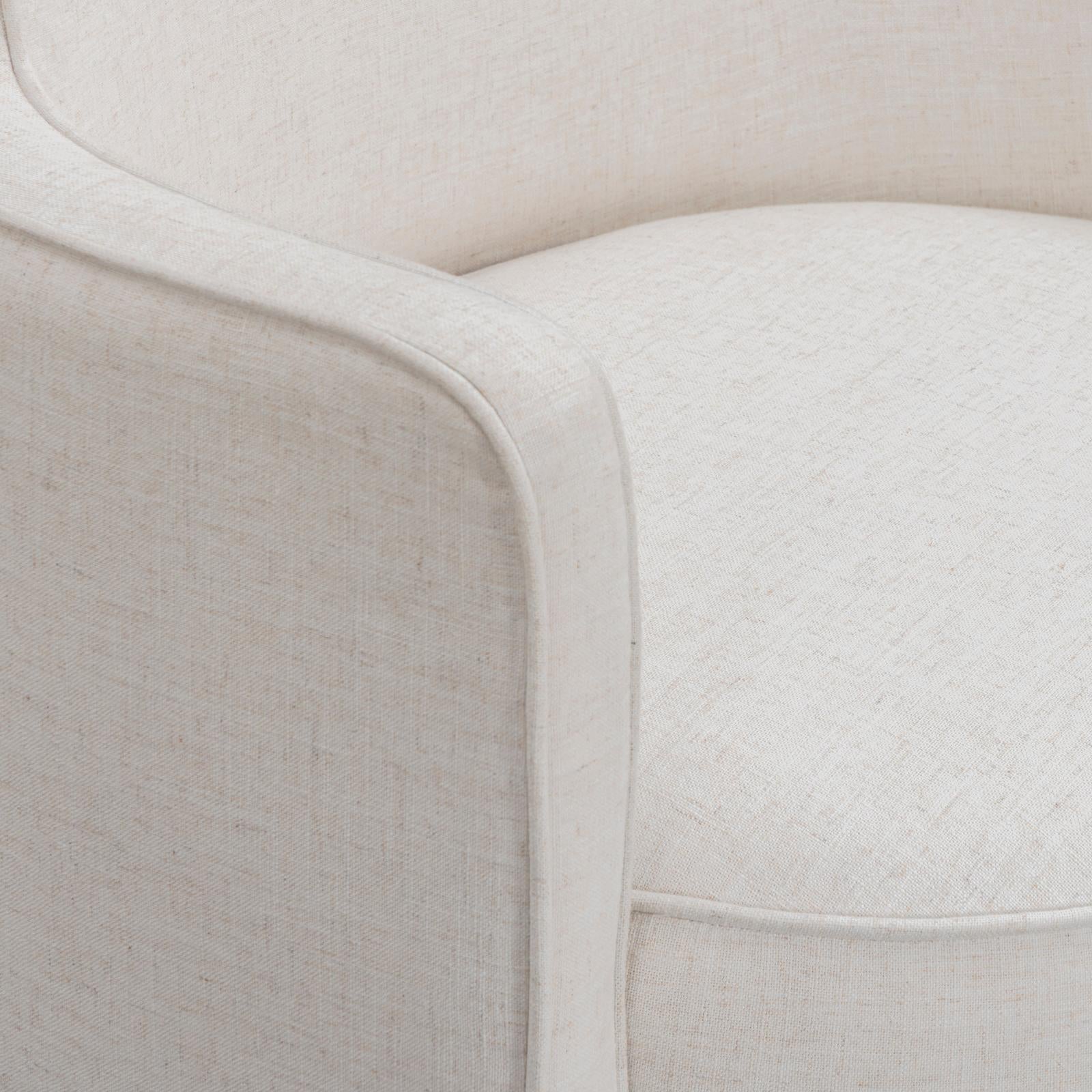 TOV Furniture Passe Cream Upcycled Performance Linen Swivel Chair