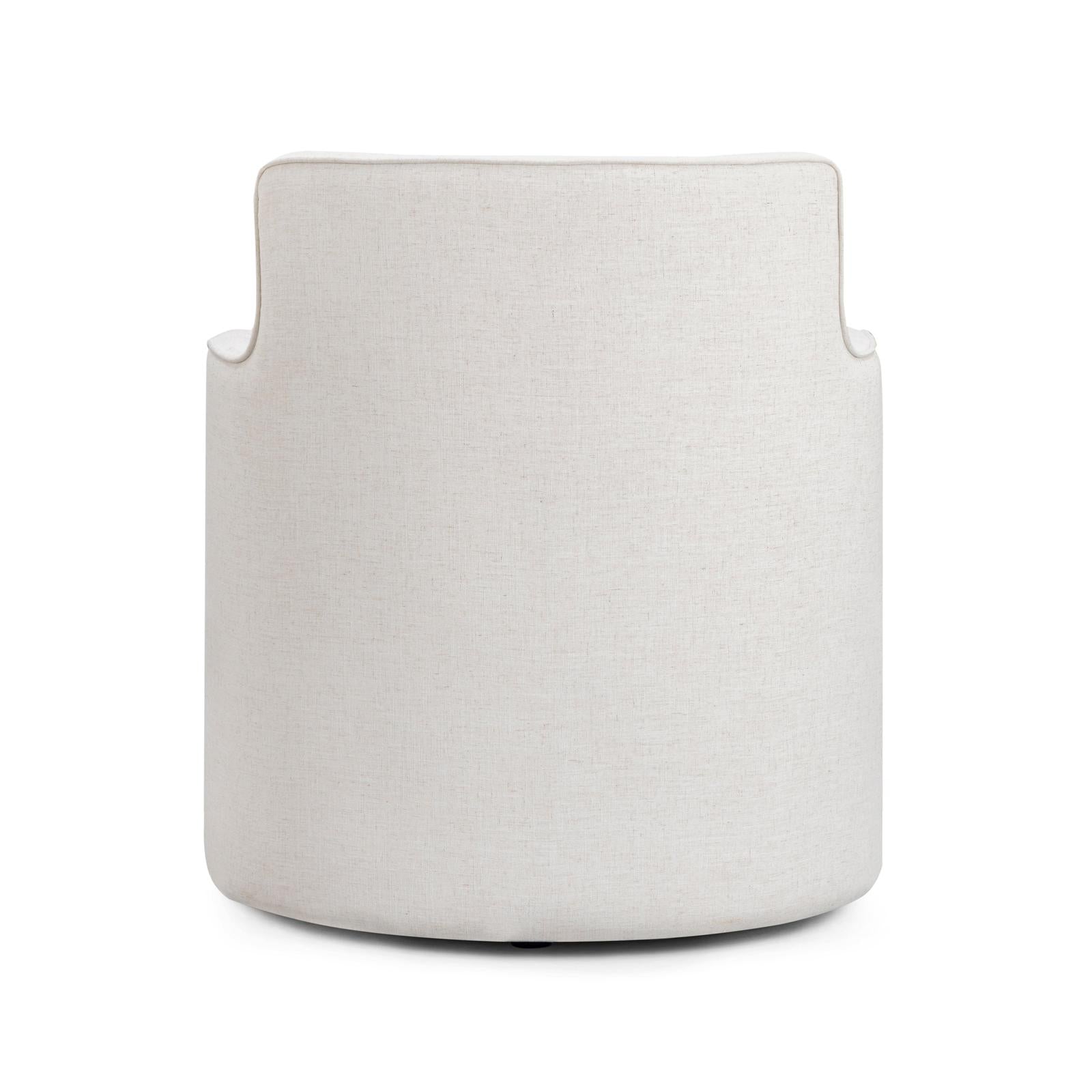 TOV Furniture Passe Cream Upcycled Performance Linen Swivel Chair