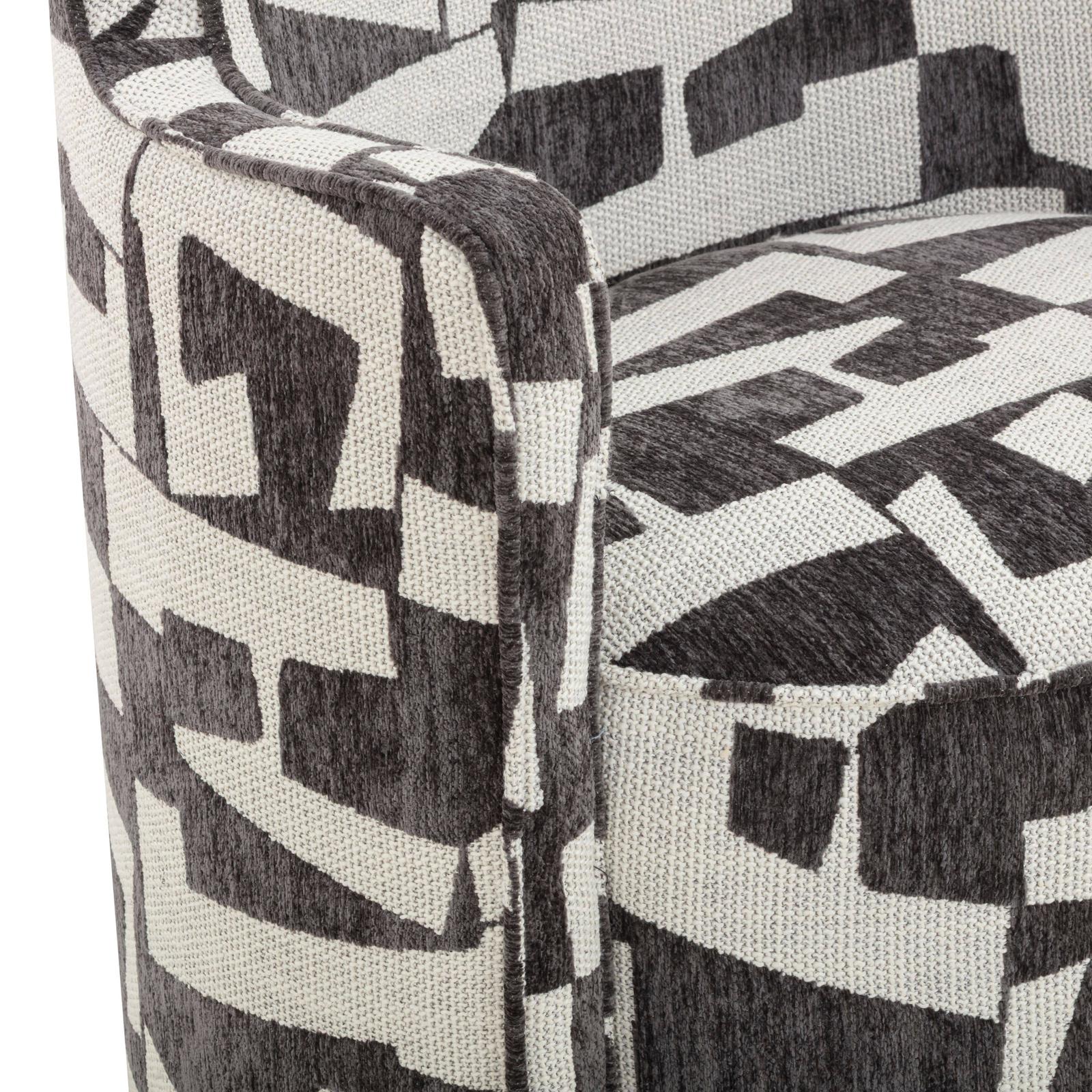TOV Furniture Passe Black Performance Jacquard Swivel Chair