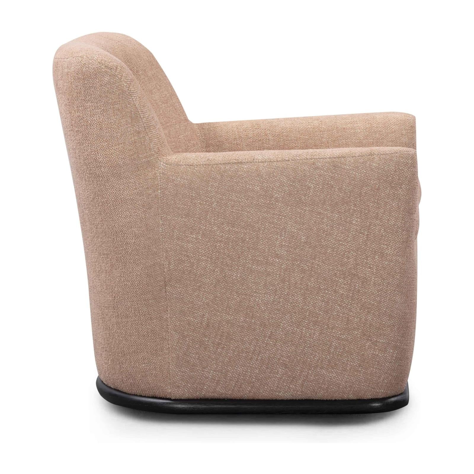 TOV Furniture Mado Peach Textured Contract-Grade Fabric Swivel Accent Chair