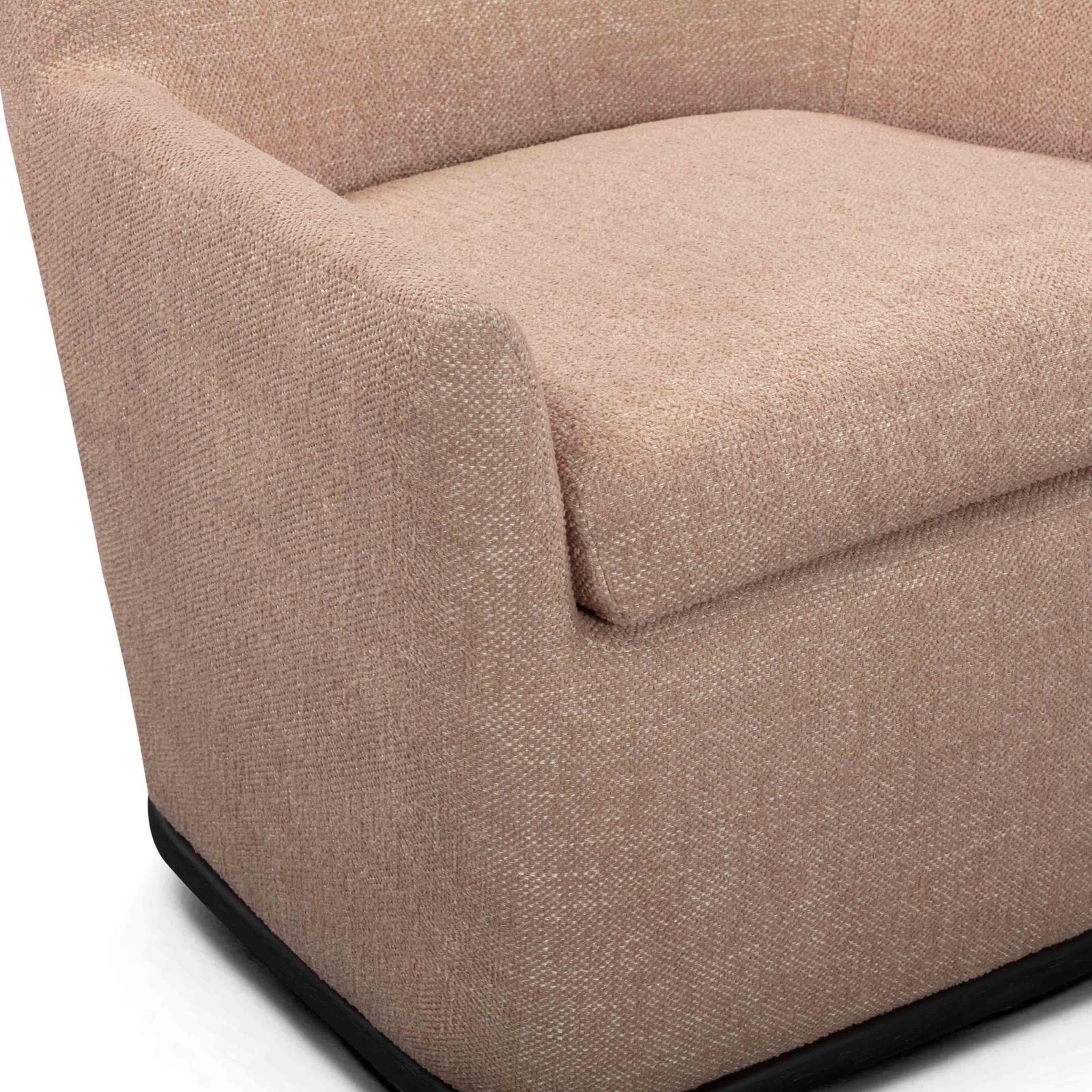 TOV Furniture Mado Peach Textured Contract-Grade Fabric Swivel Accent Chair