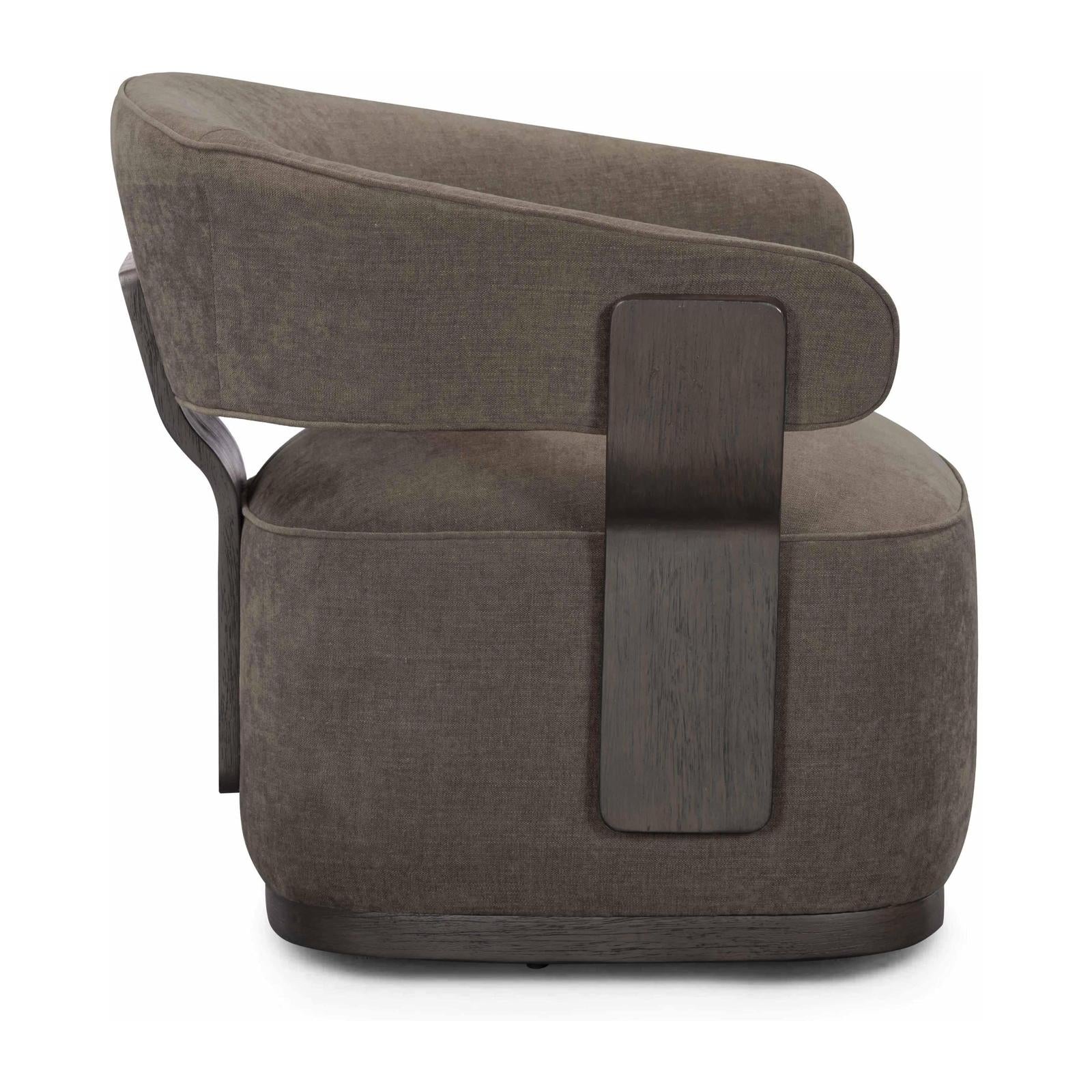 TOV Furniture Madison Linen Performance Chenille Swivel Accent Chair