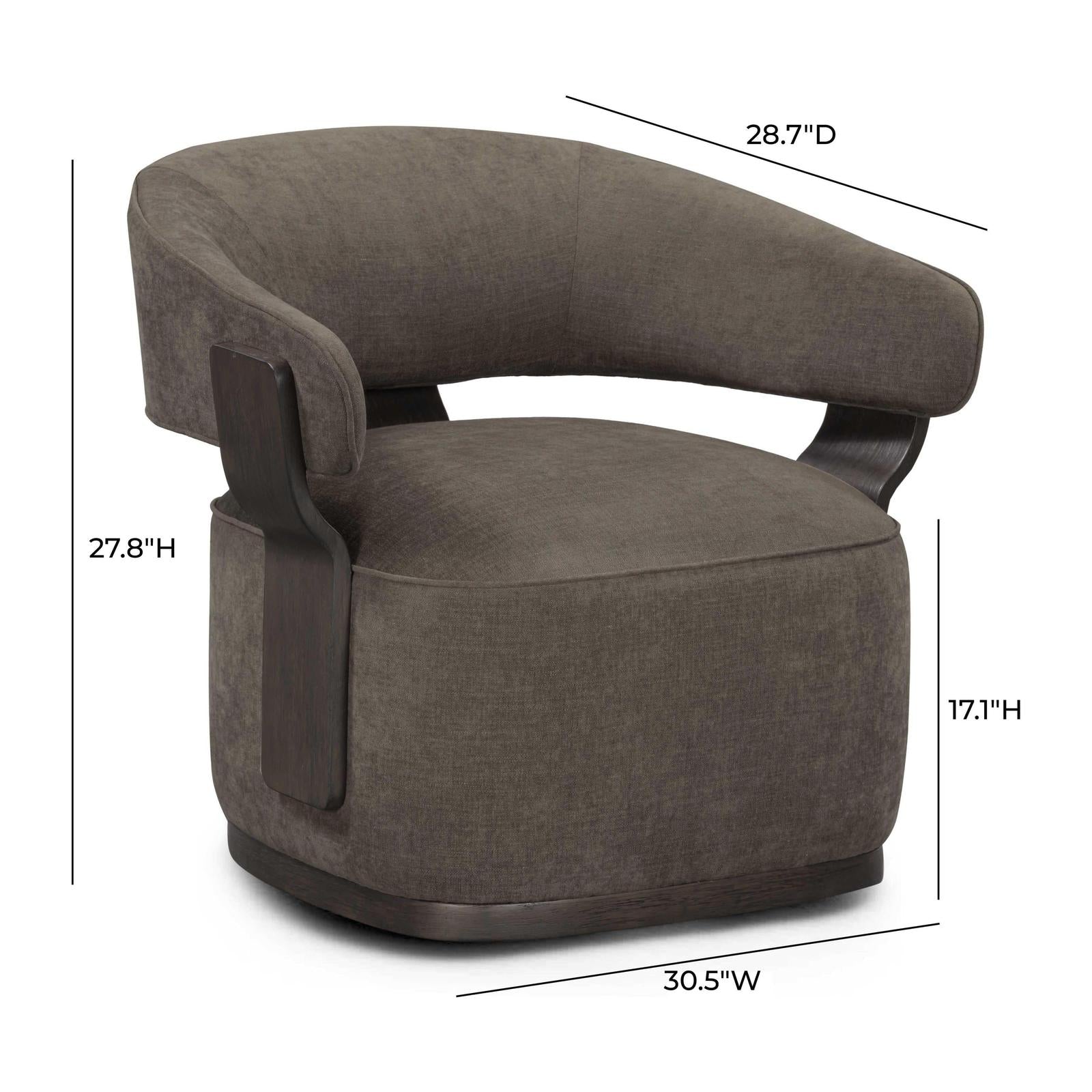 TOV Furniture Madison Linen Performance Chenille Swivel Accent Chair