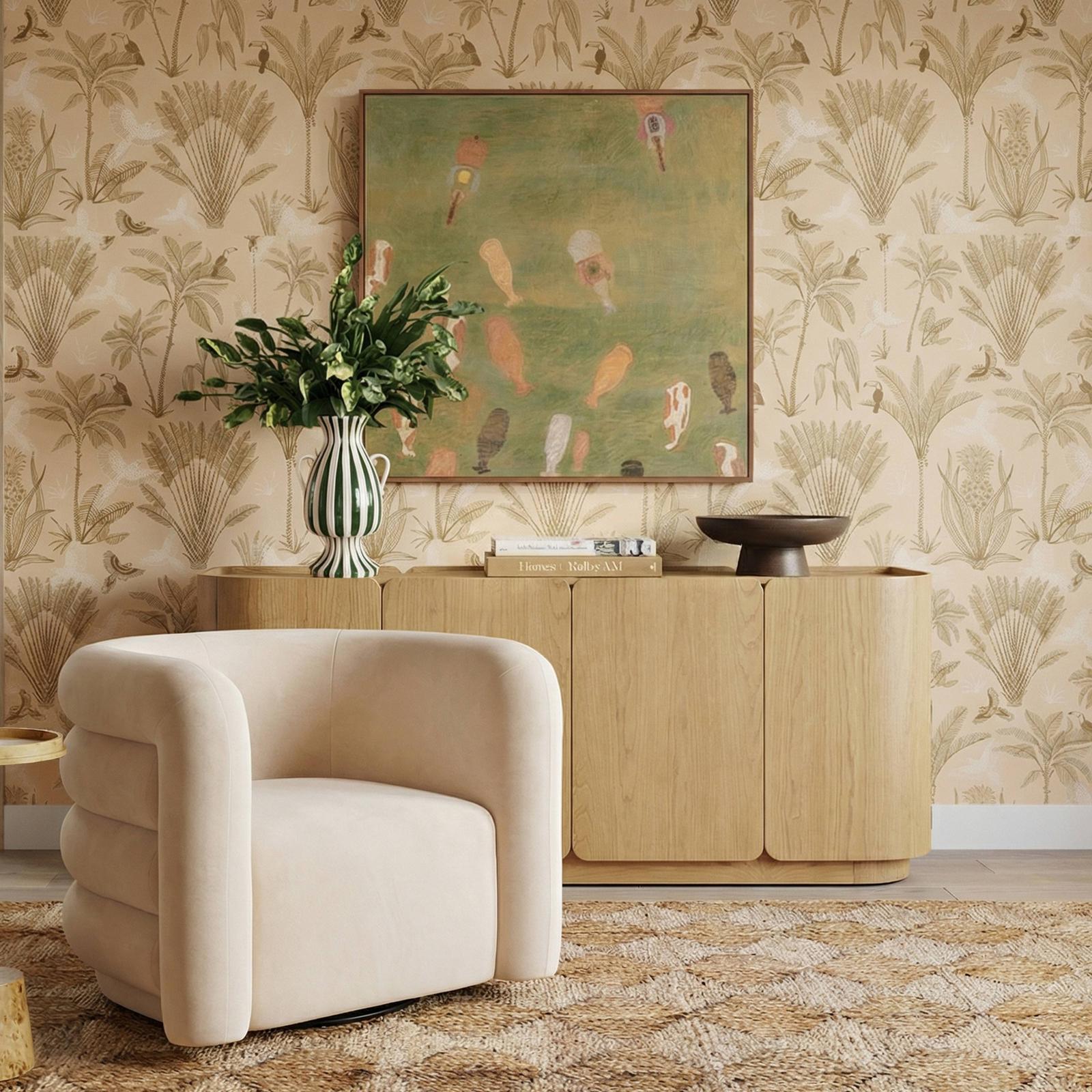 TOV Furniture Curves Performance Velvet Swivel Accent Chair