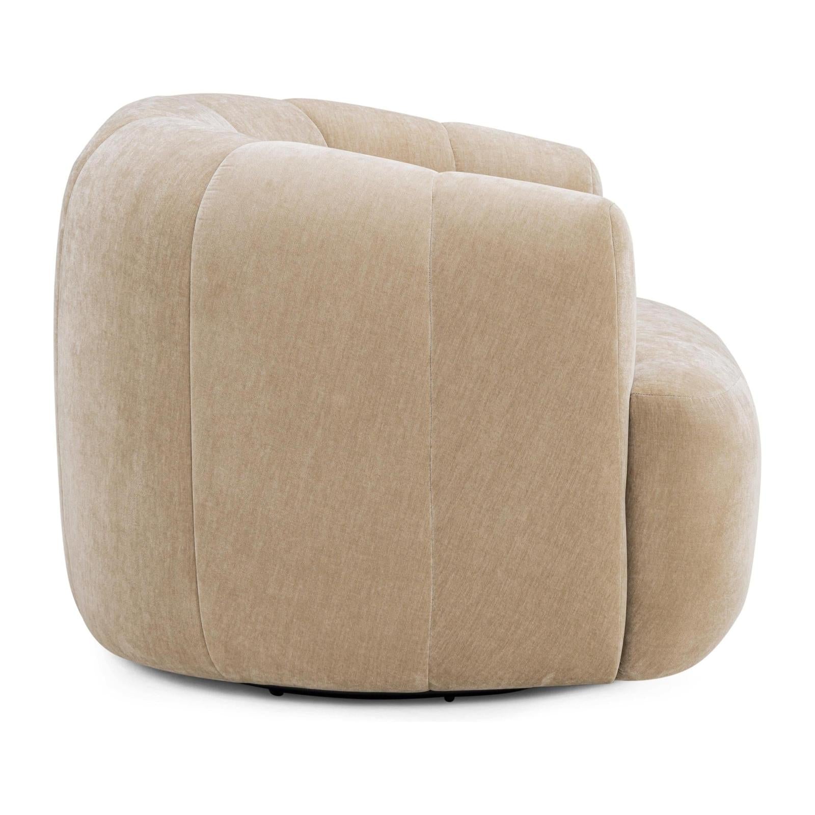 TOV Furniture Jasmine Upcycled Contract-Grade Basketweave Fabric Swivel Accent Chair